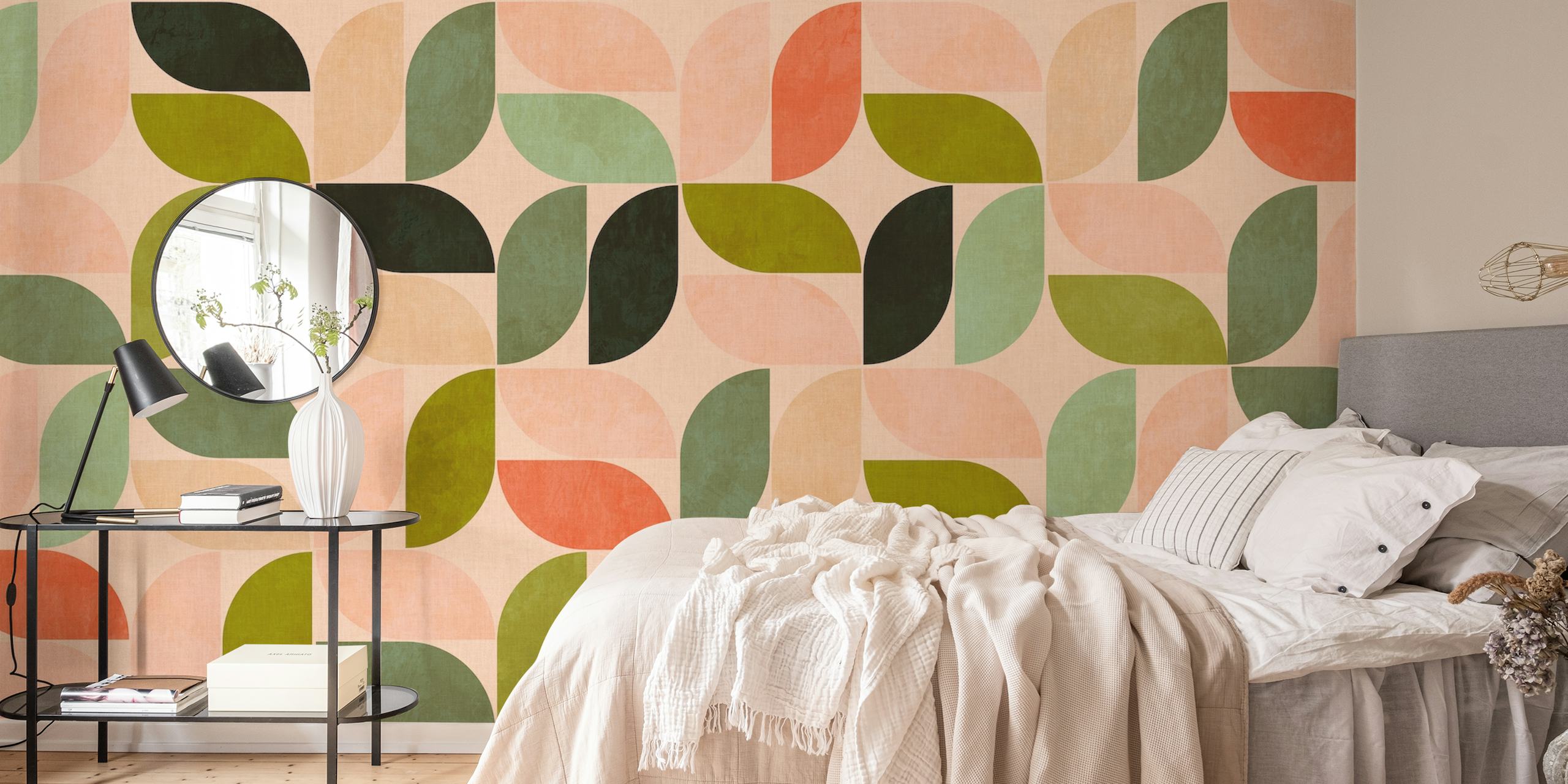 Geo leaves vintage tapetti huoneessa