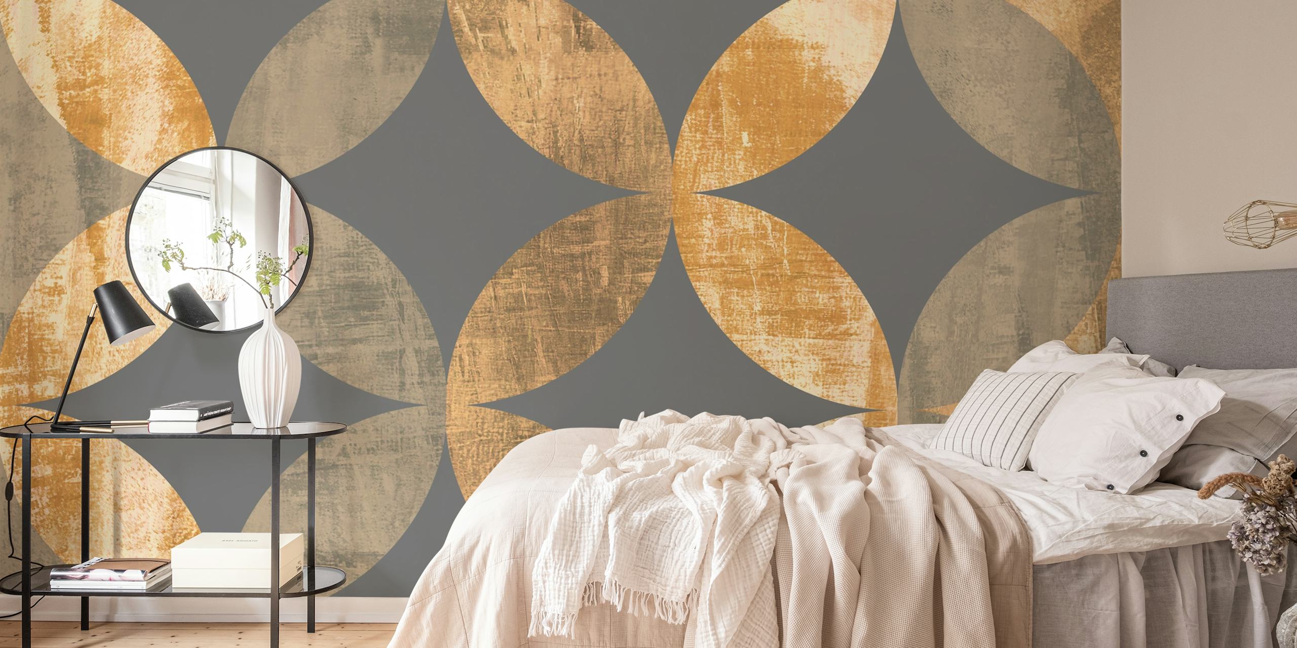 Rustic Mid-Century Bauhaus wallpaper in a room