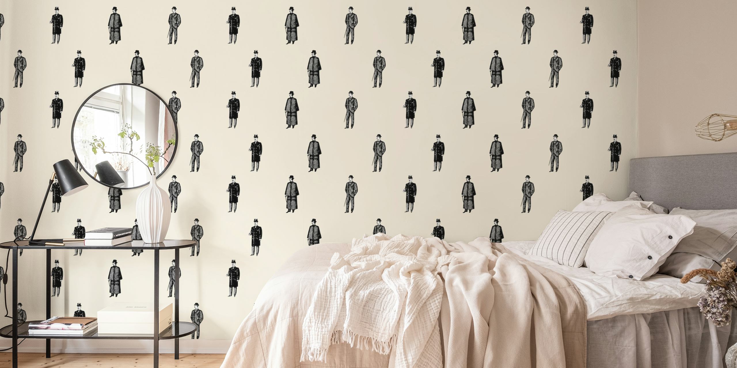 Vintage Man wallpaper pattern in a room