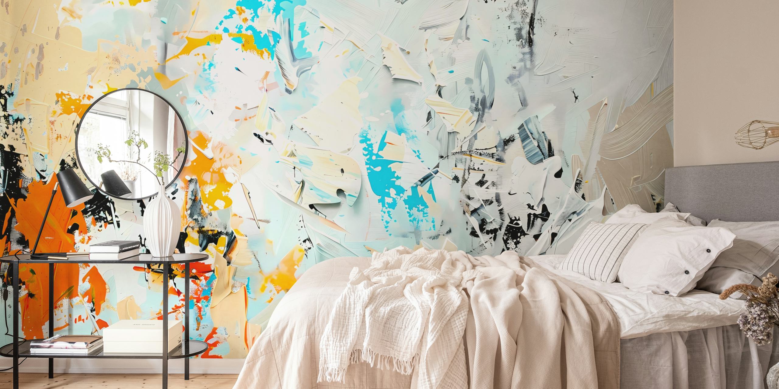 Brushstrokes 15 wallpaper in modern room