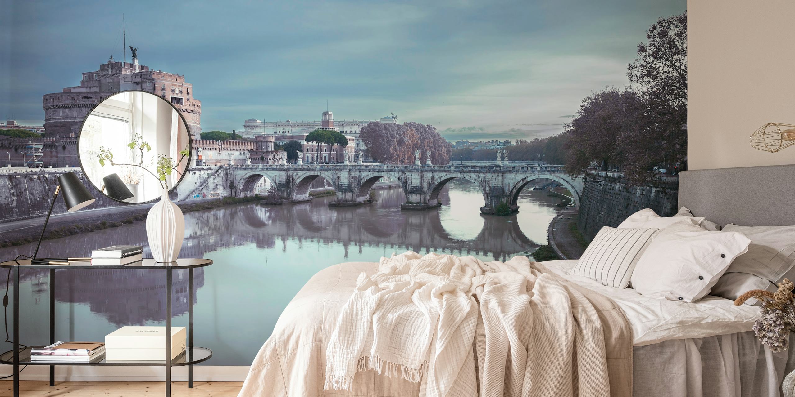 Castle St Angelo scenery blue grey color wall mural