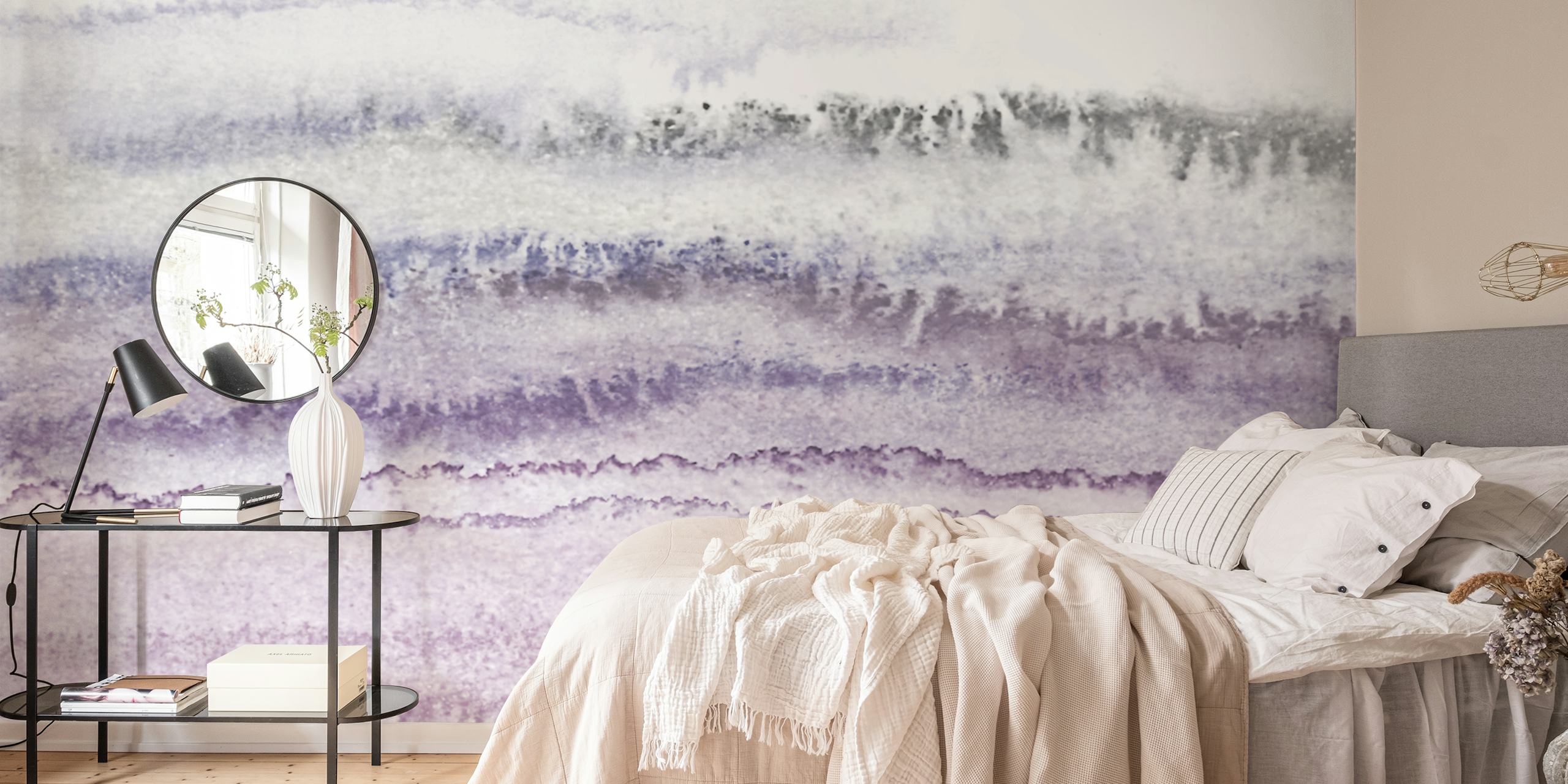 Lavender harmony wallpaper displayed in a room