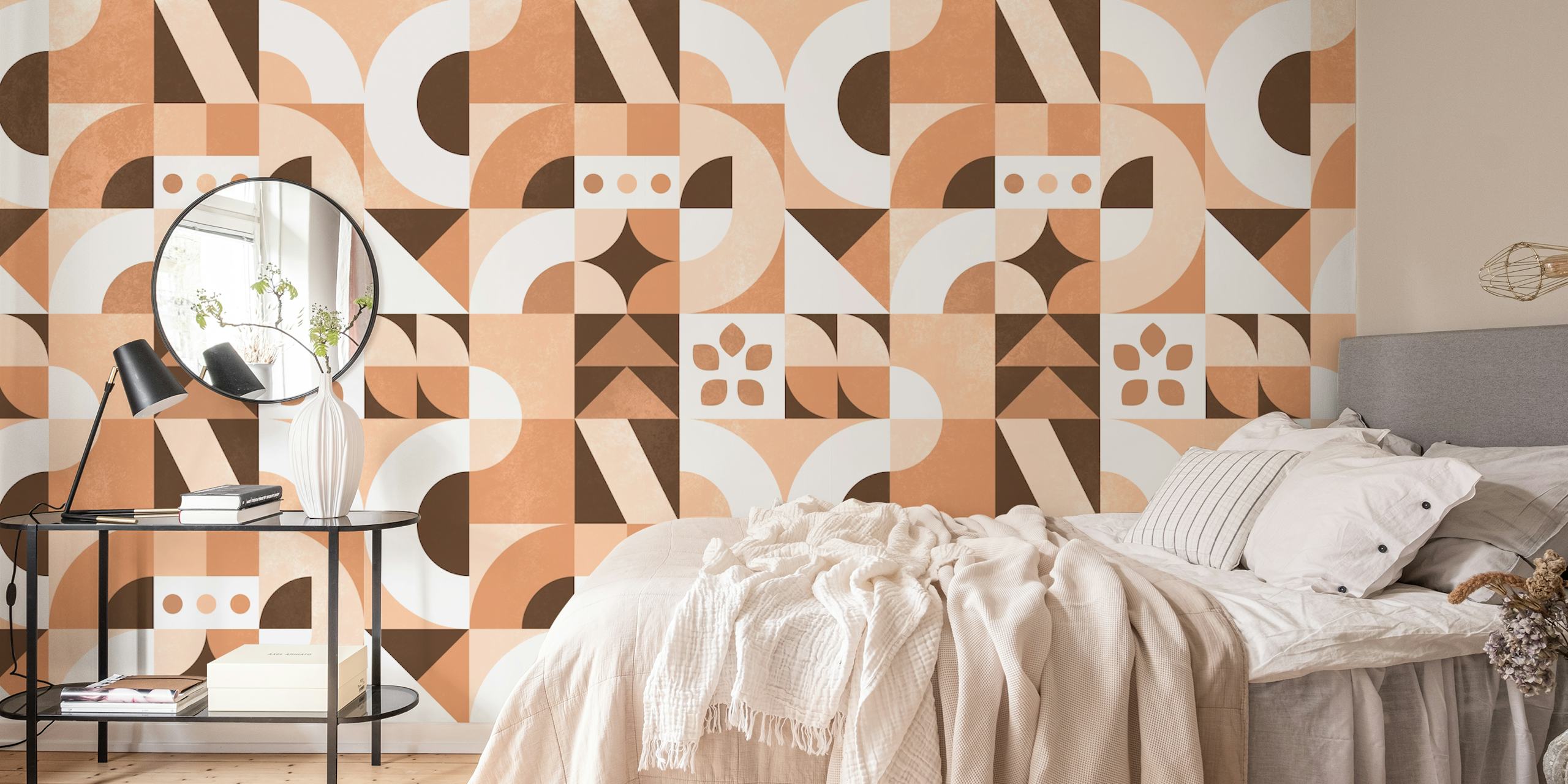 Carta Da Parati Mid Century Bauhaus Sunset In Una Stanza