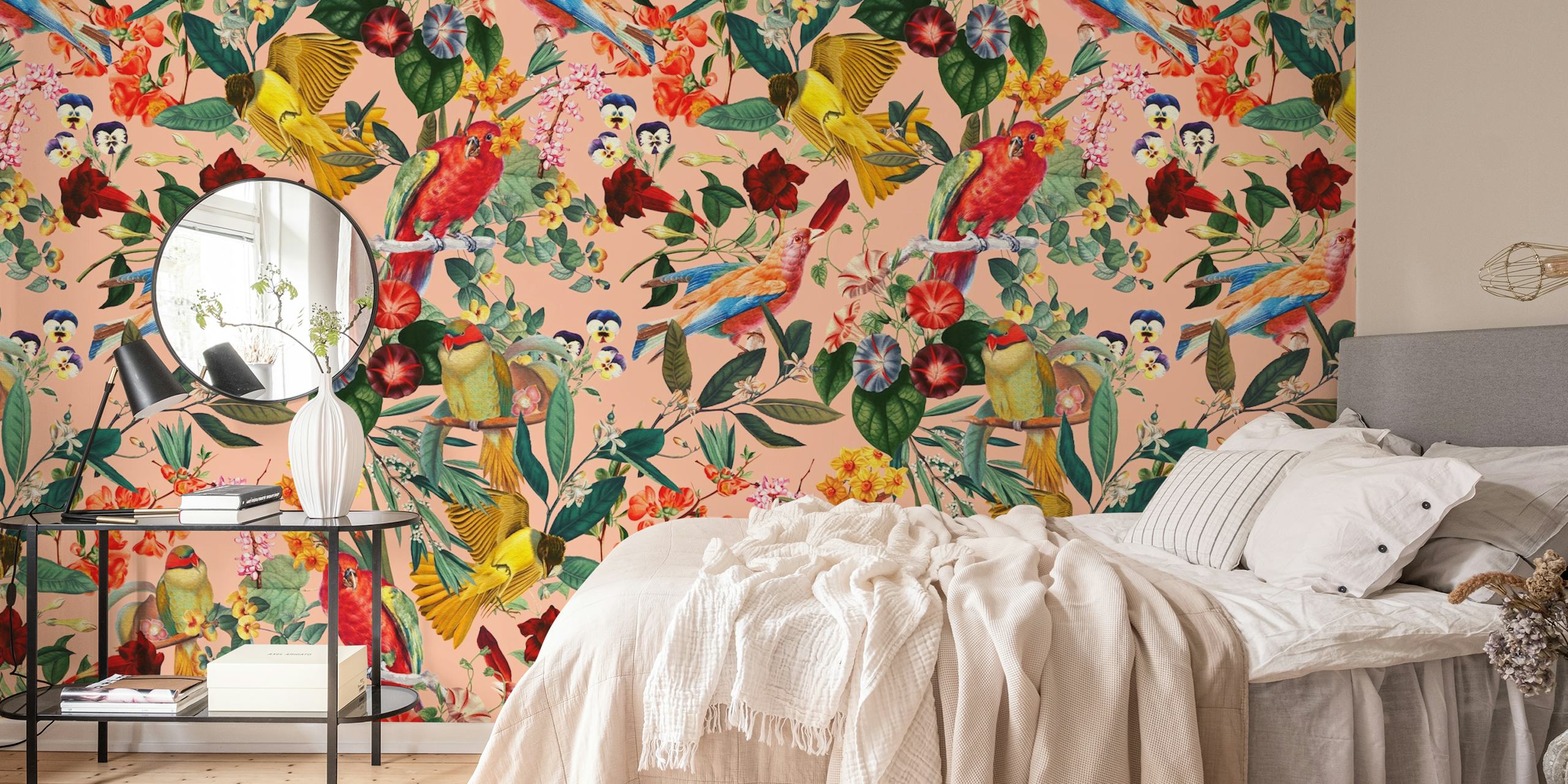 World of Birds IX wallpaper design in a room