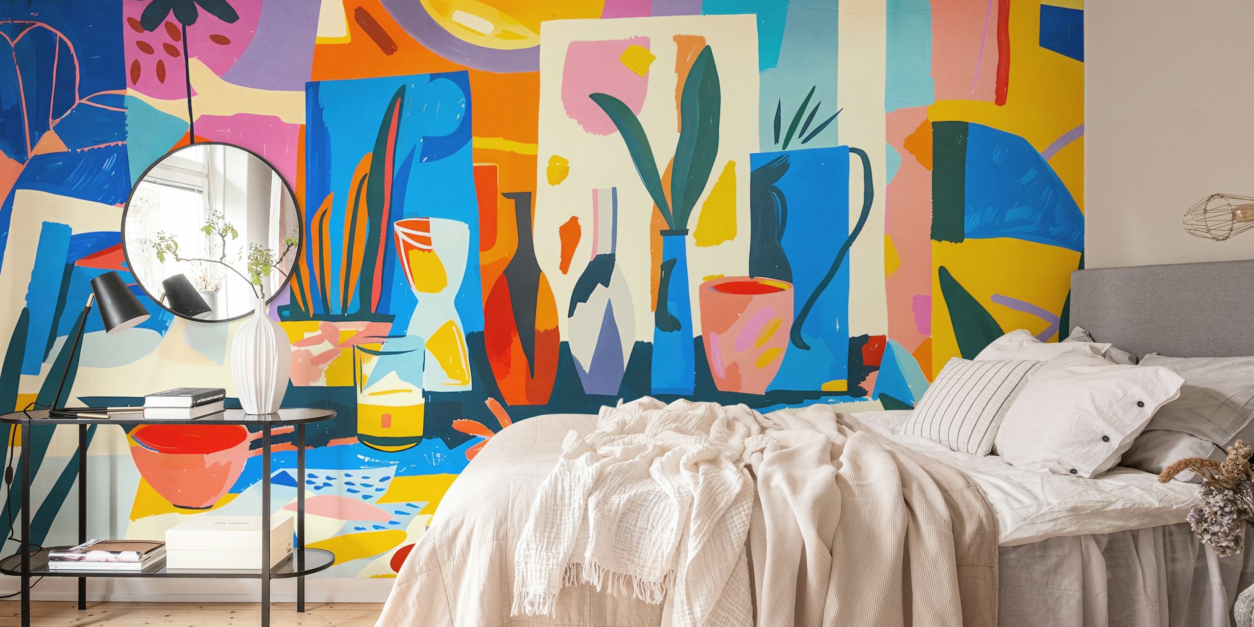 Colorful Still Life Matisse 2 wallpaper in a room