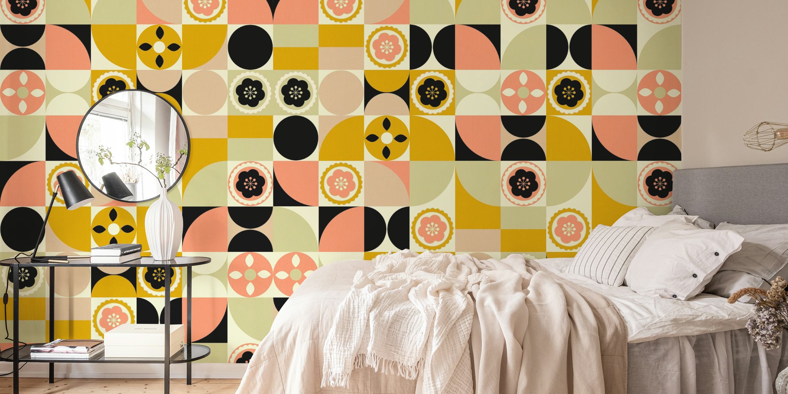 Contemporary Floral Bauhaus tapetdesign