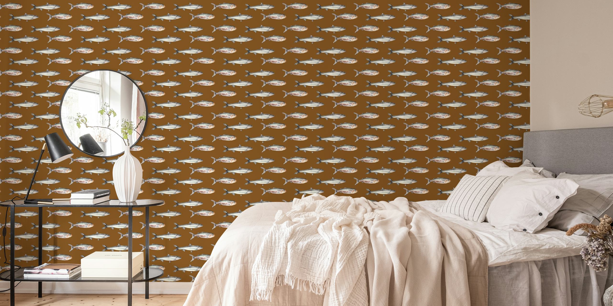 Fish Ocean Vuitton wallpaper in a room