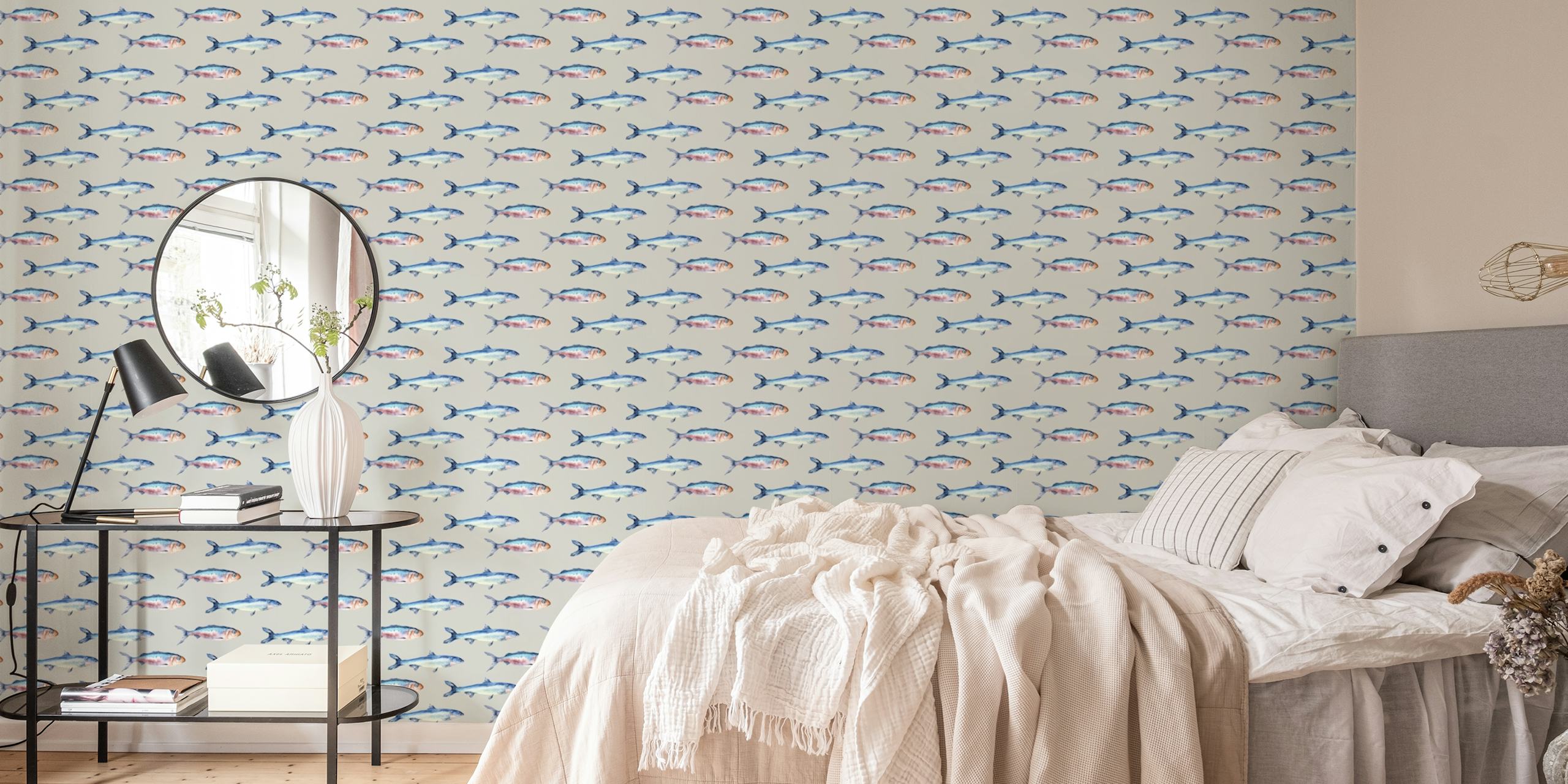 Fish Ocean Fendi tapet i ett rum