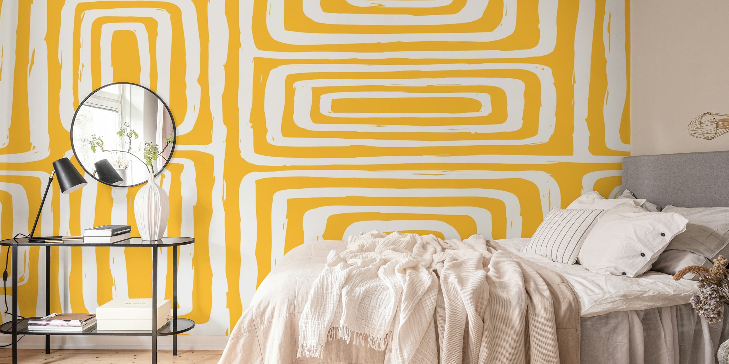 Abstract Garden Yellow tapeta v pokoji