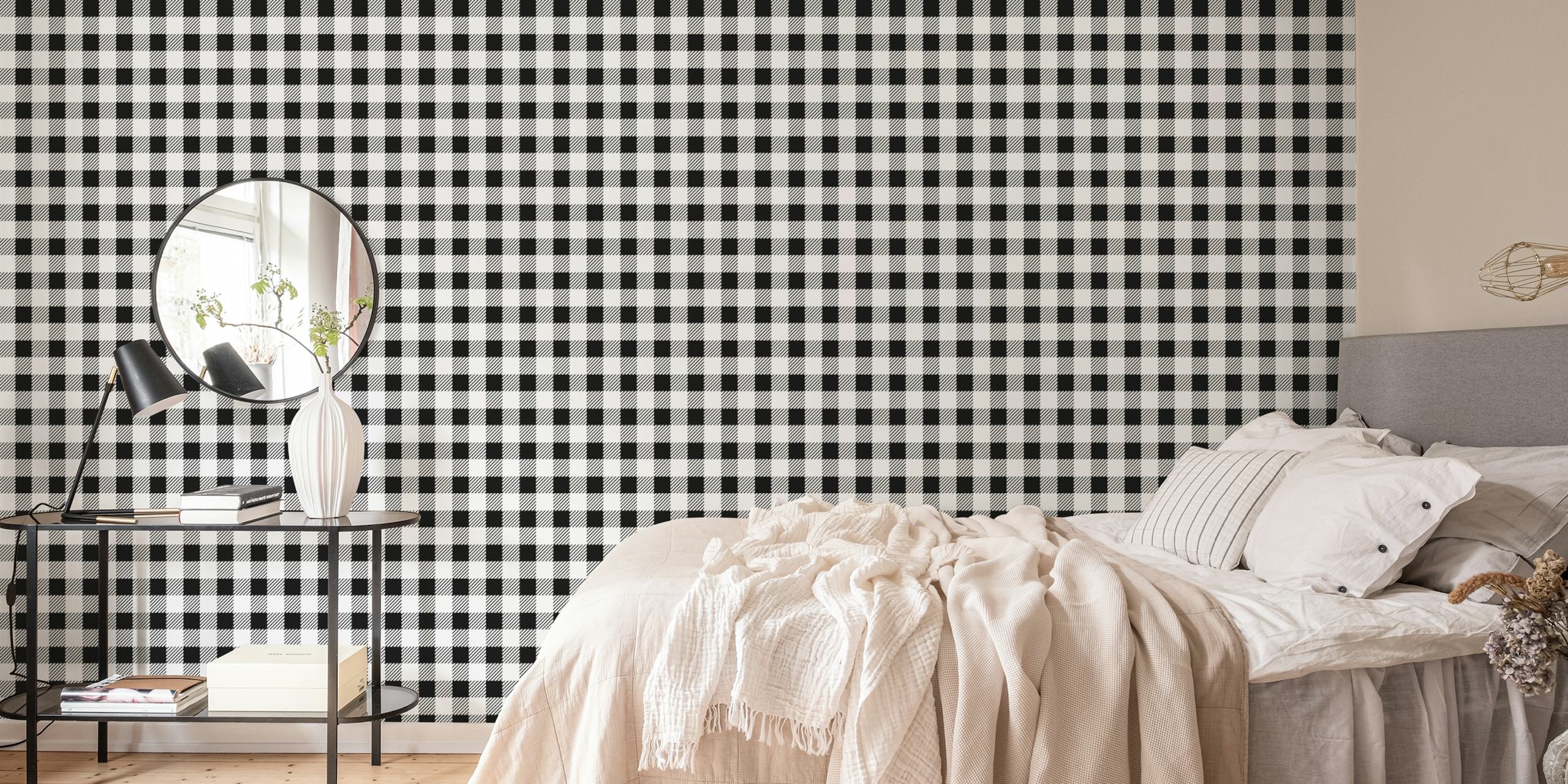Abstract Chess Black and White tapeta w pokoju