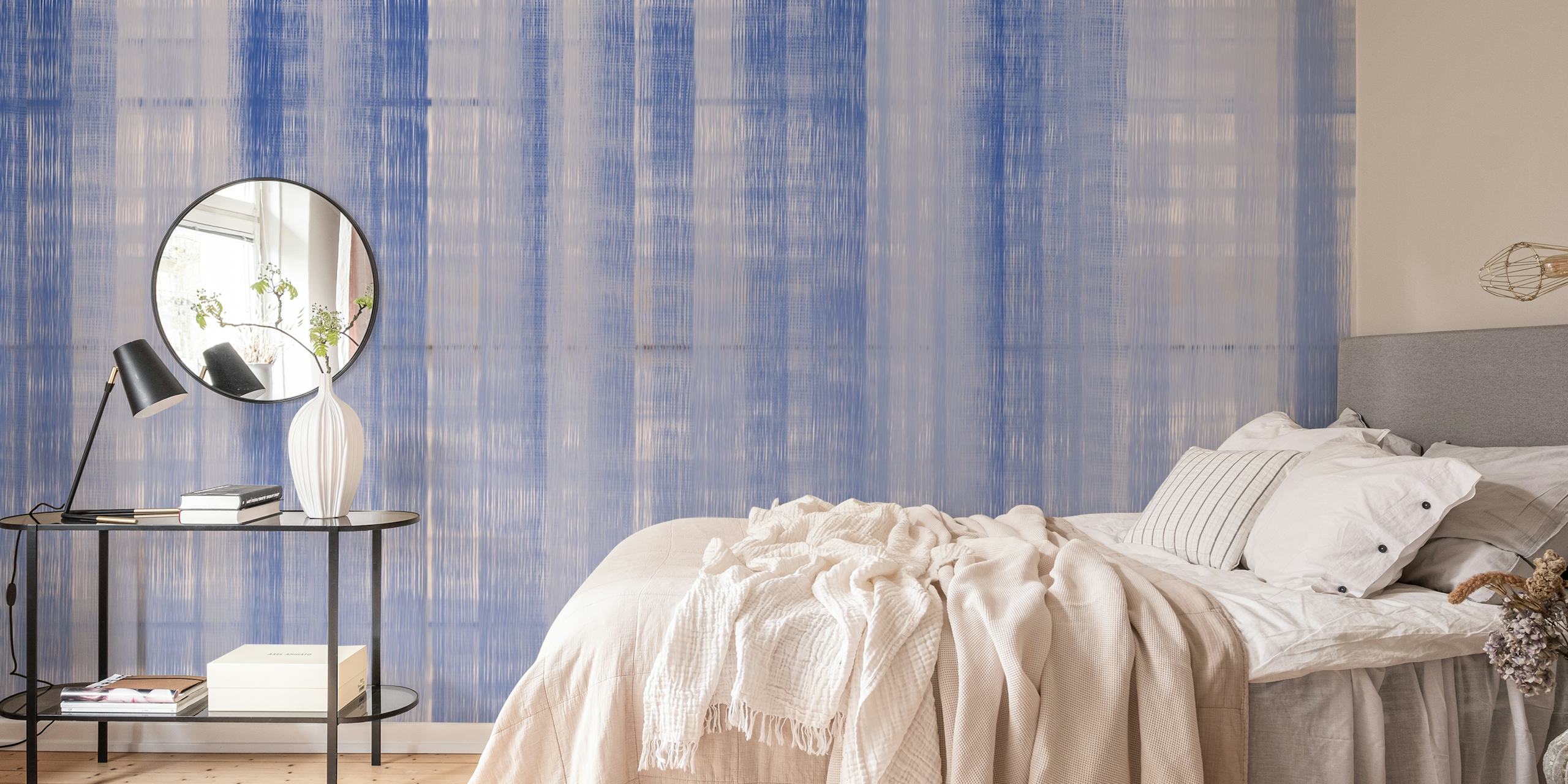 Fotomural con textura de seda abstracta gris y azul marino