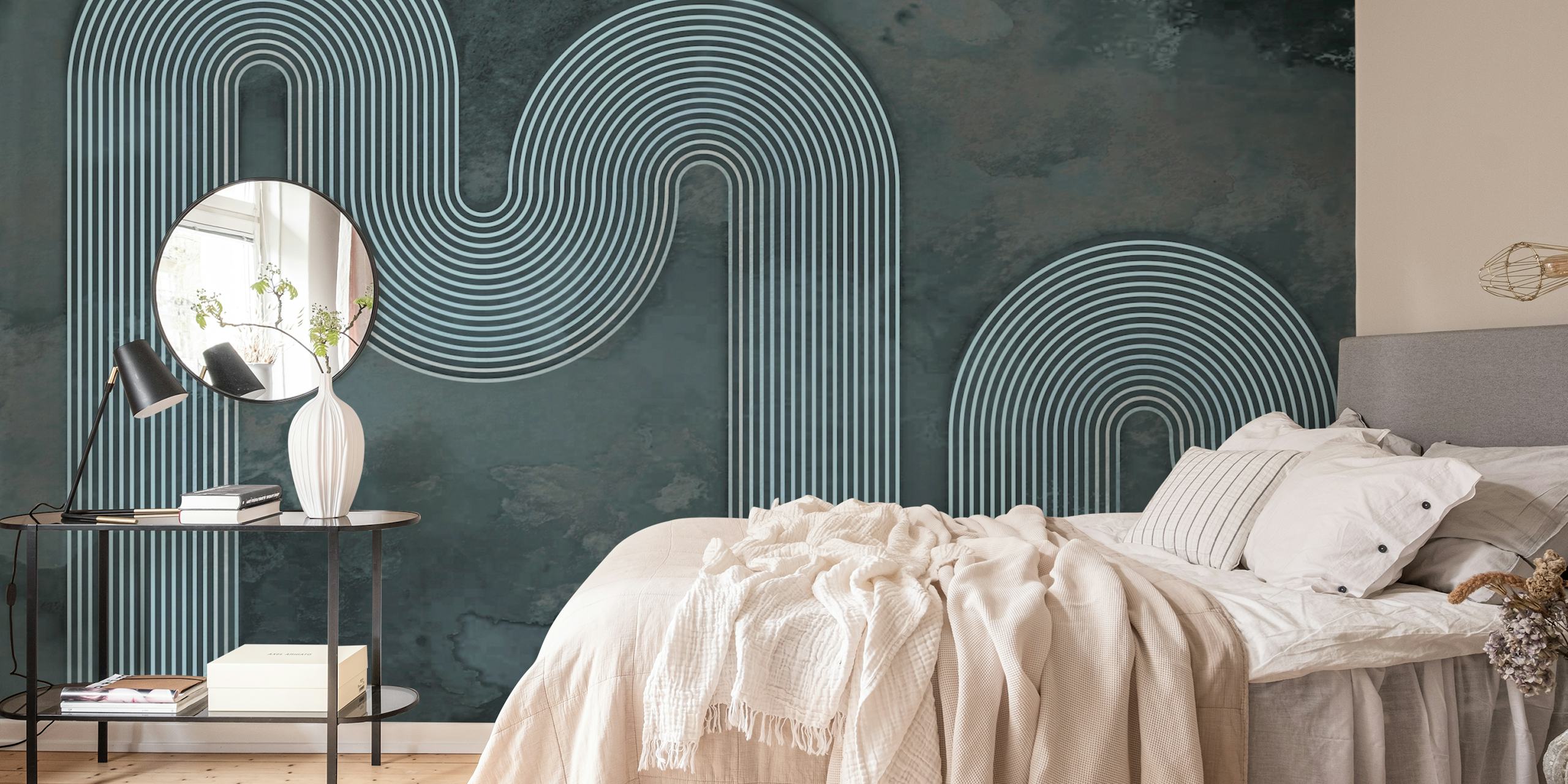 Abstract Wavy Lines Decor w pokoju