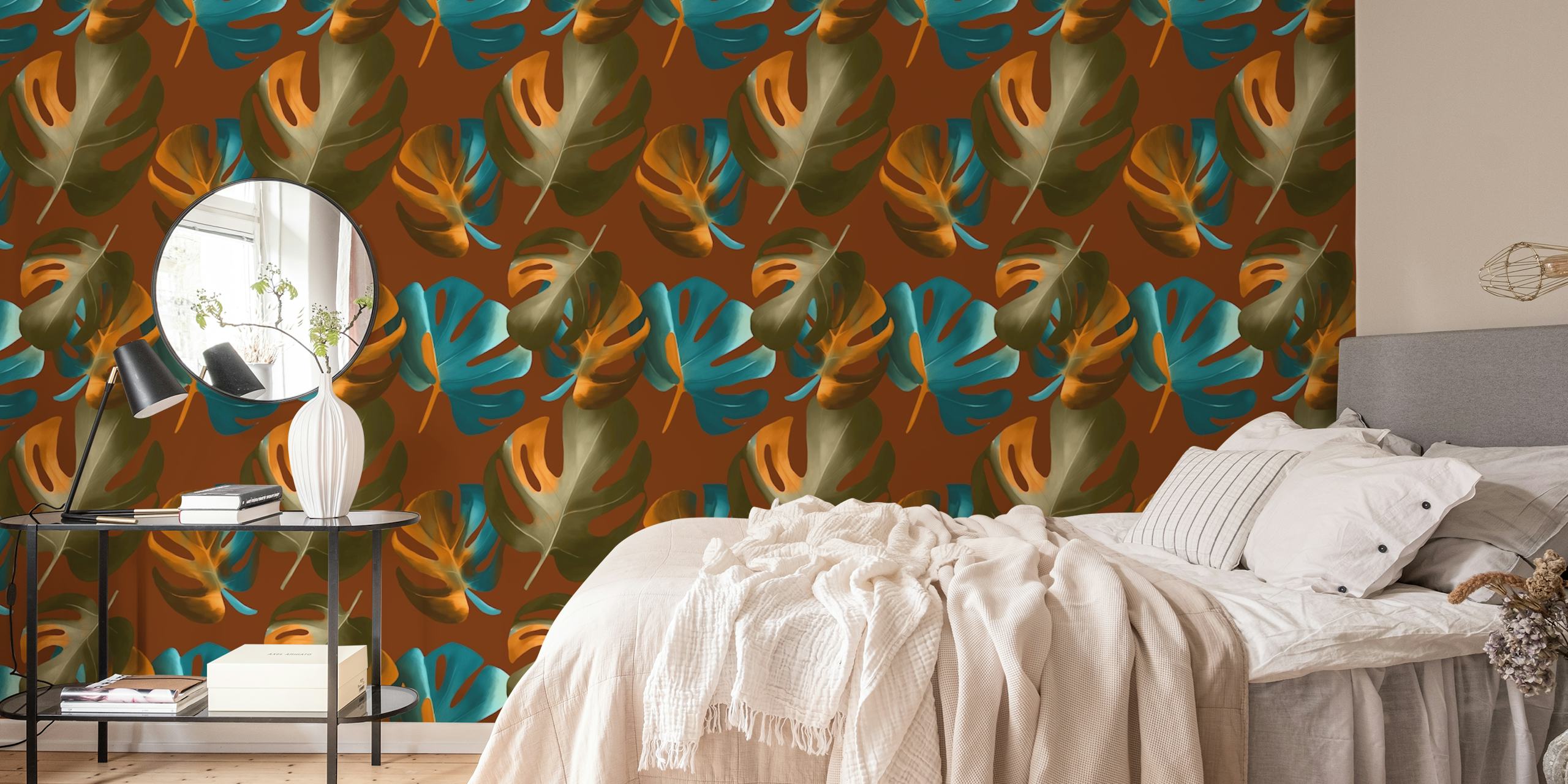 Exotic Leaf Harmony wallpaper in a room