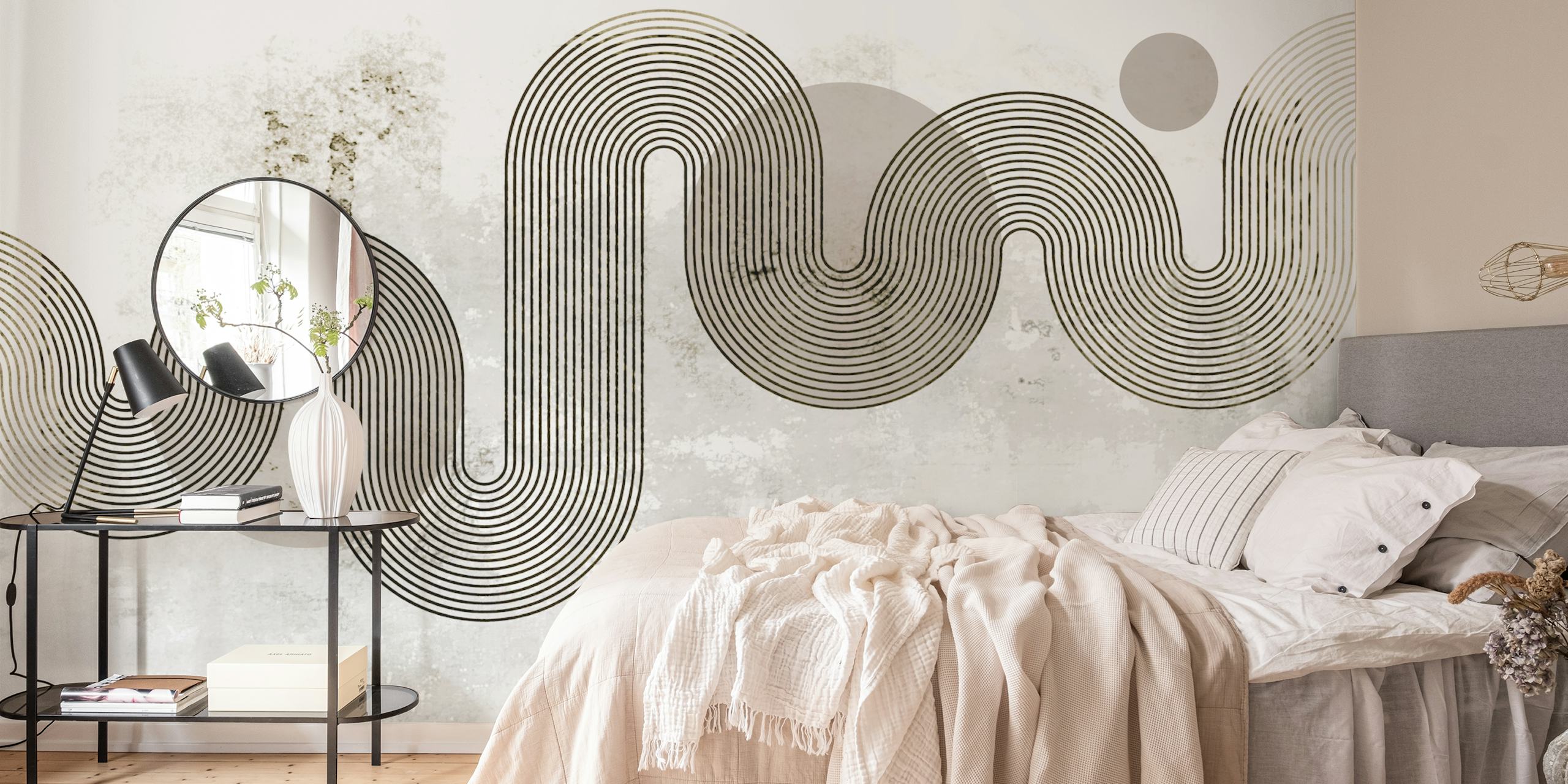 Monochrome Flow Design tapet i ett rum