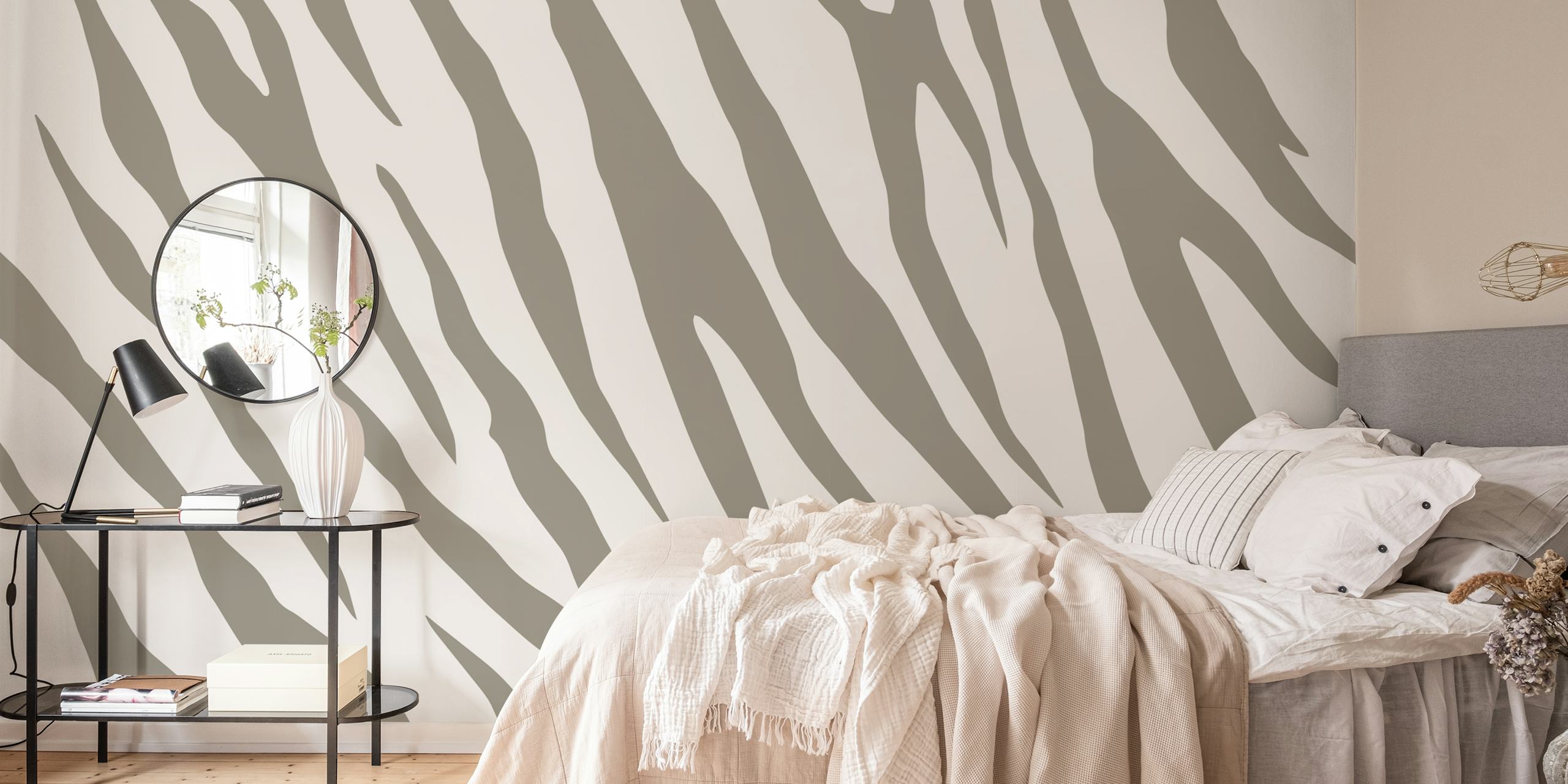 Abstract Zebra Stripes wallpaper displayed in a room