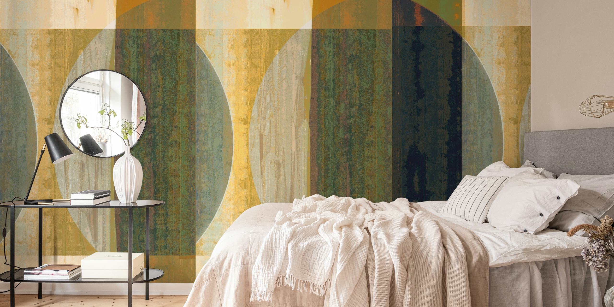 Mid Century Bauhaus Fall wallpaper in a room