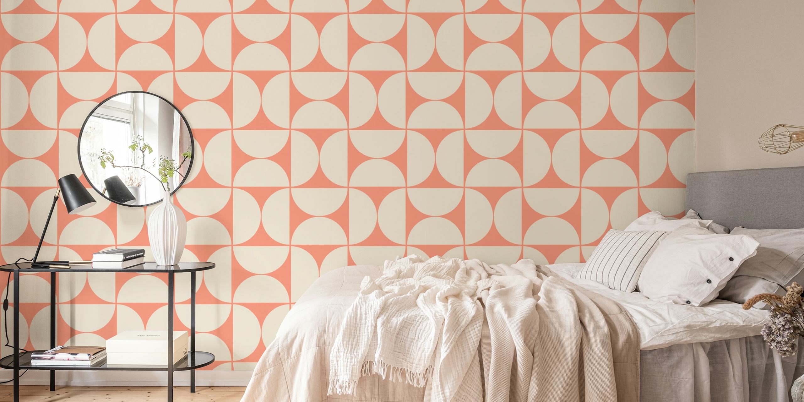 Papel pintado Mid-Century modern en un ambiente de habitación