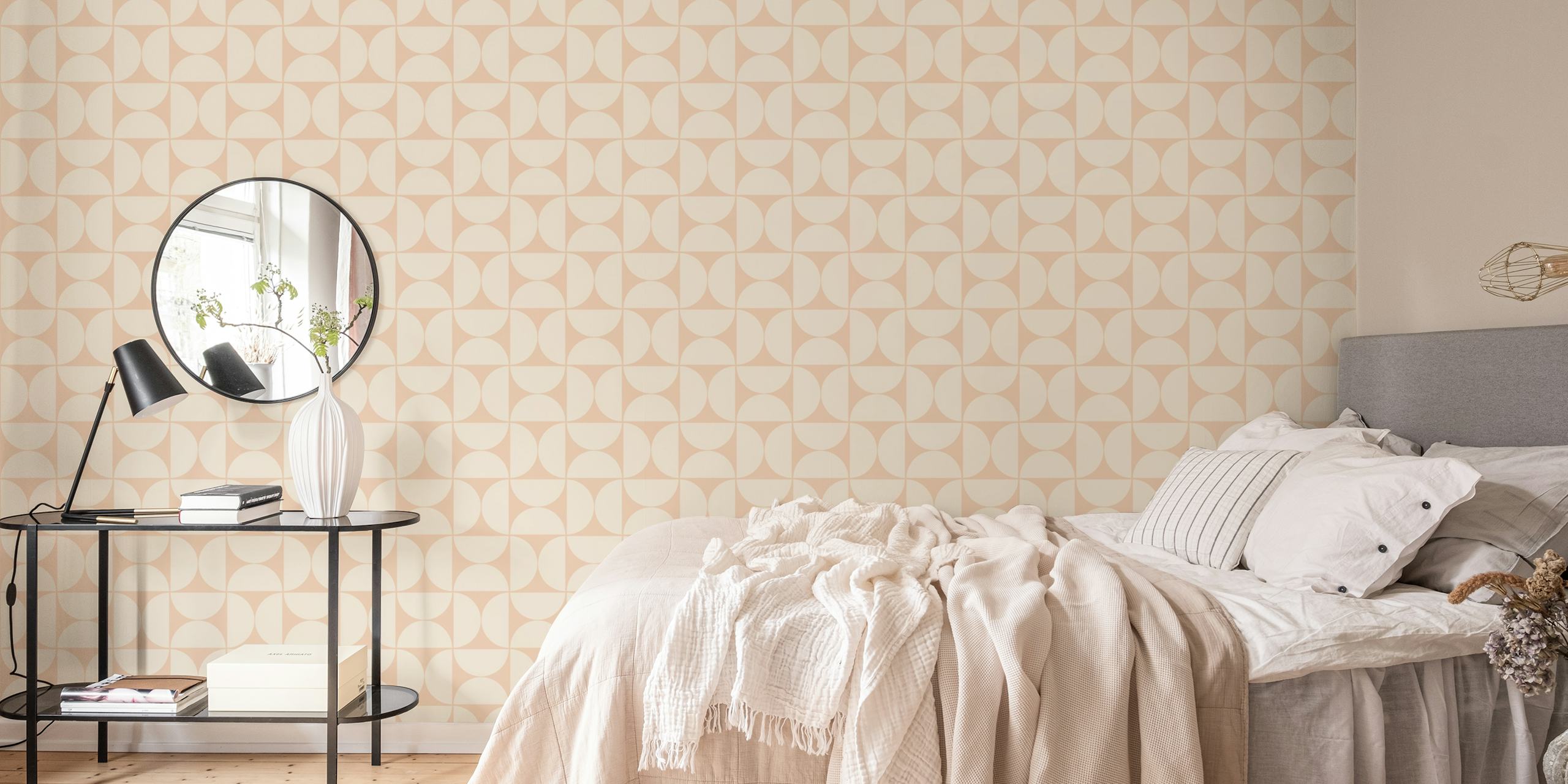 Mid-century modern wallpaper design in a room