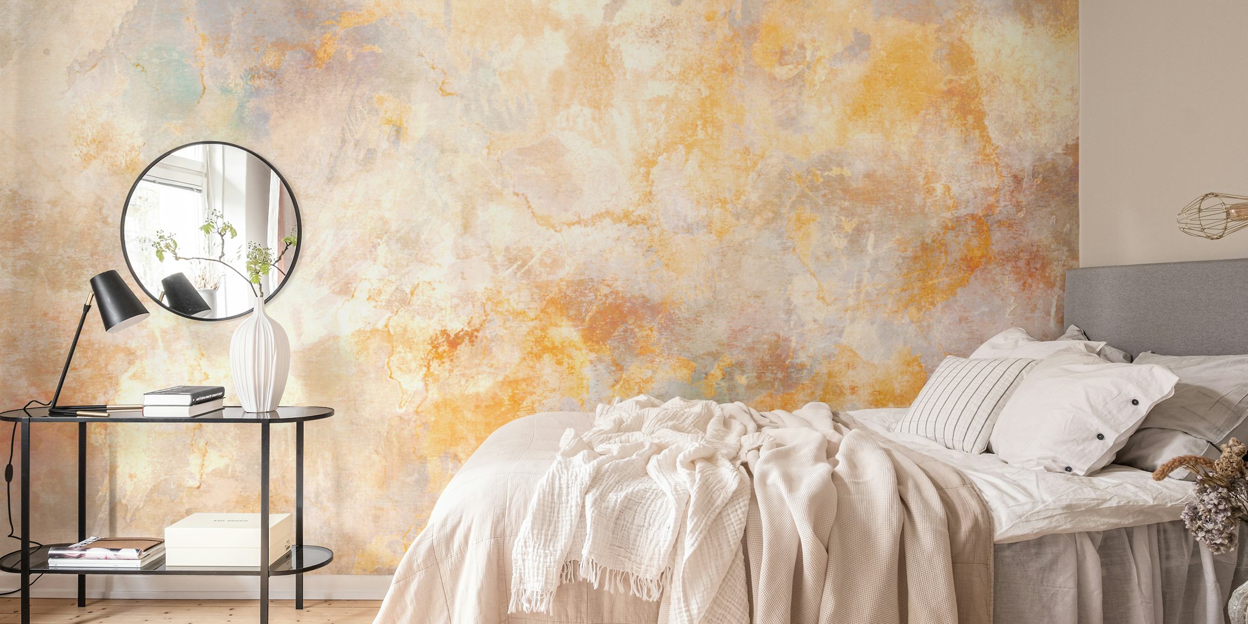 Vintage Gold Hues tapet i et rom