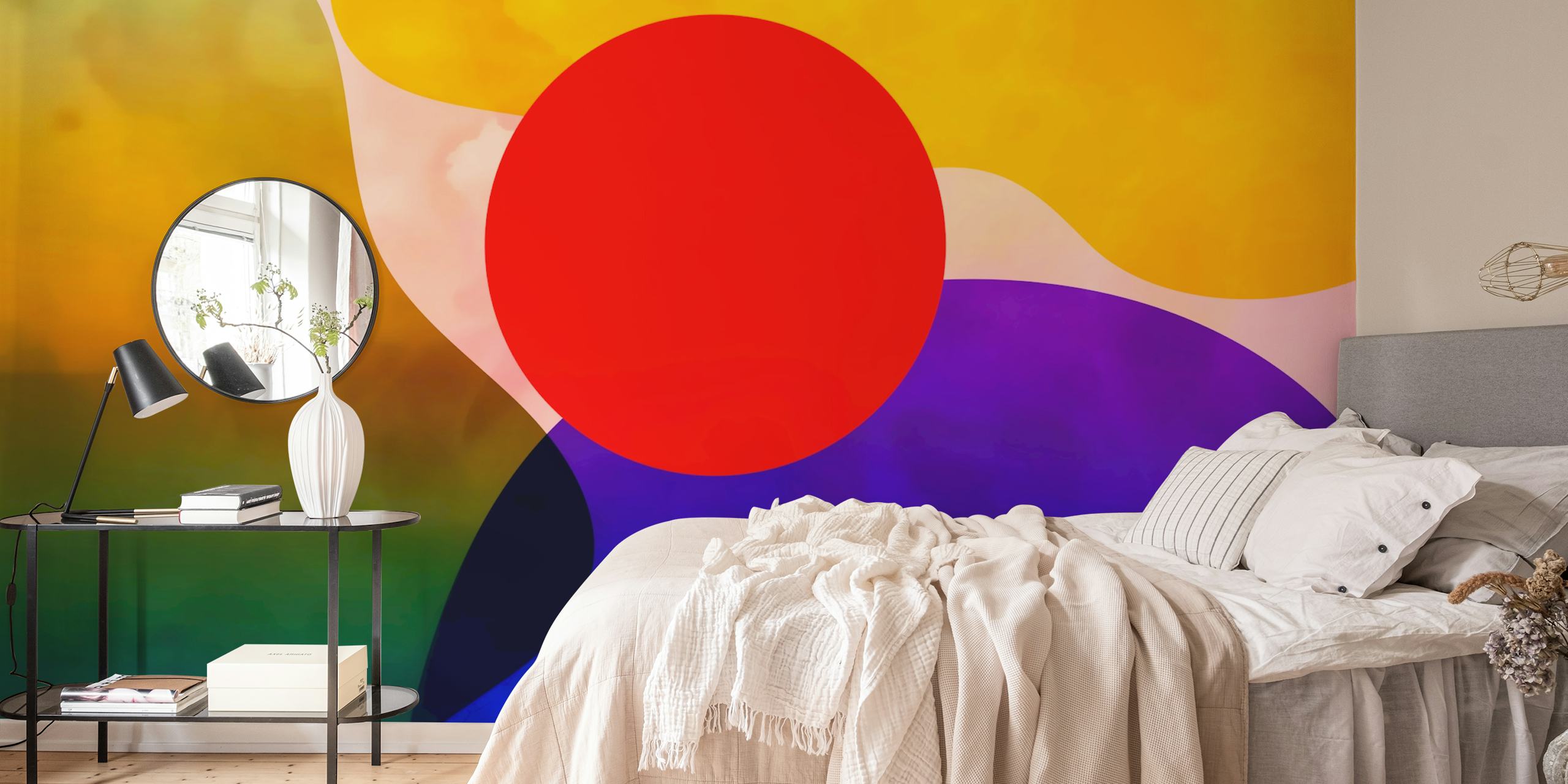Burning Sun Abstract wallpaper in a room