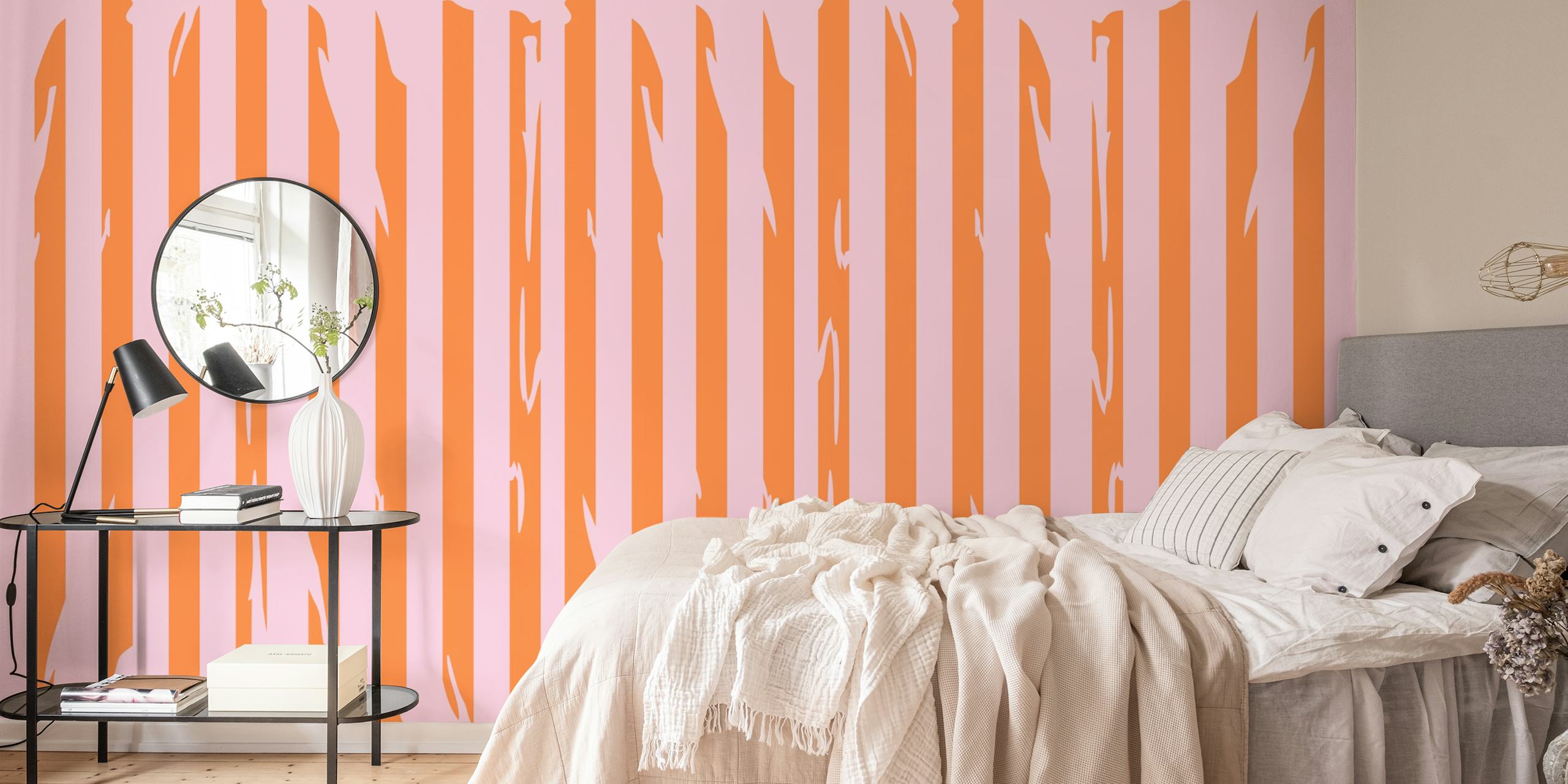 Urban Stripes Chic wallpaper design in a room