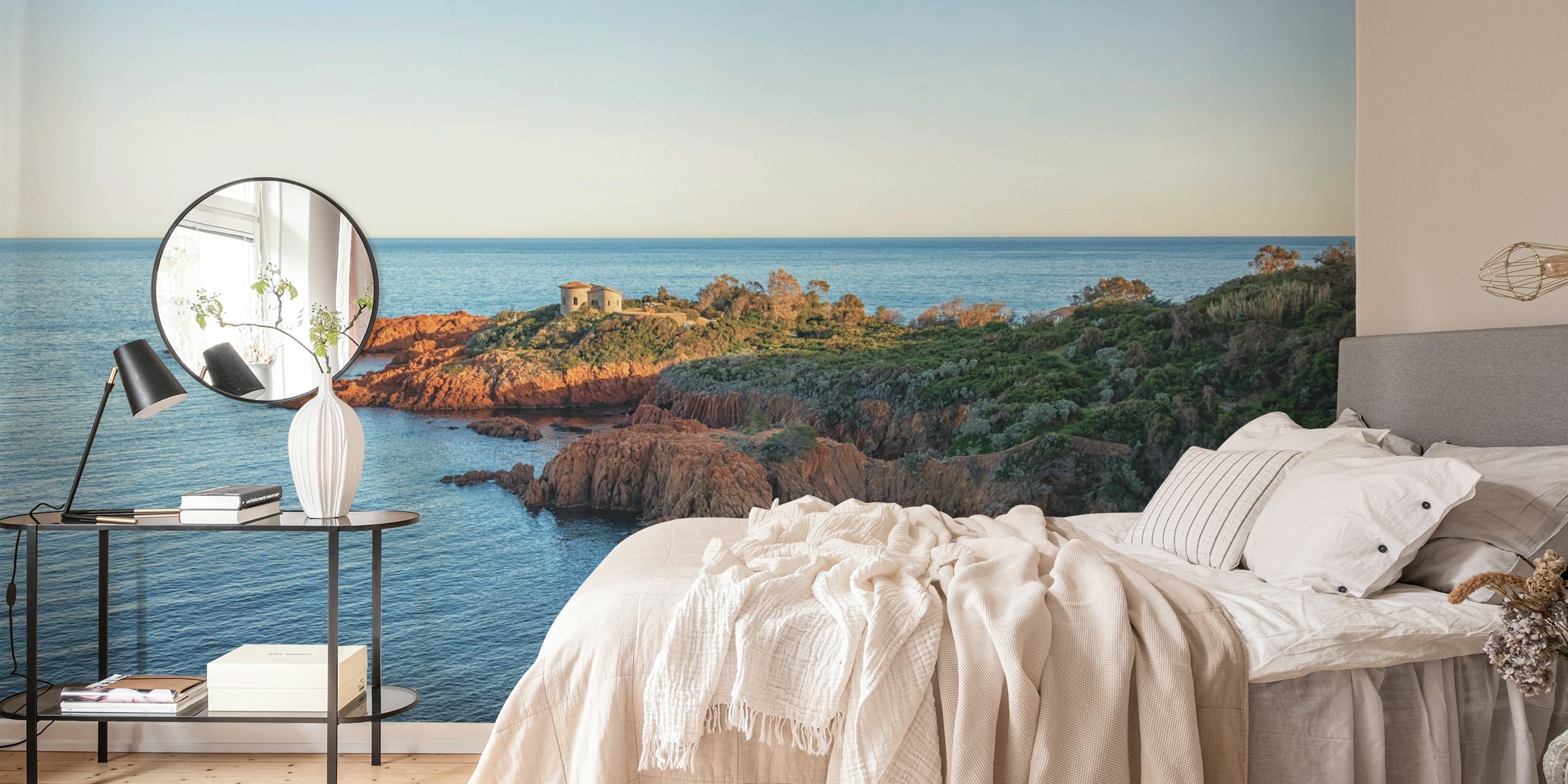 Esterel Coastline wallpaper displayed in a room