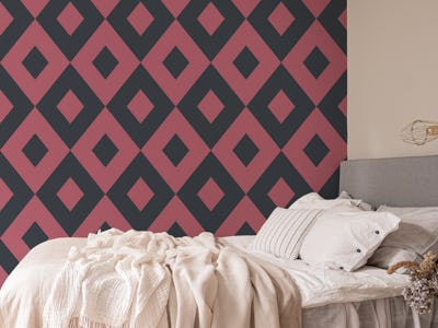 Black Marsala Red Geometric