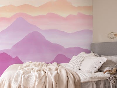 Purple Watercolor Mountains