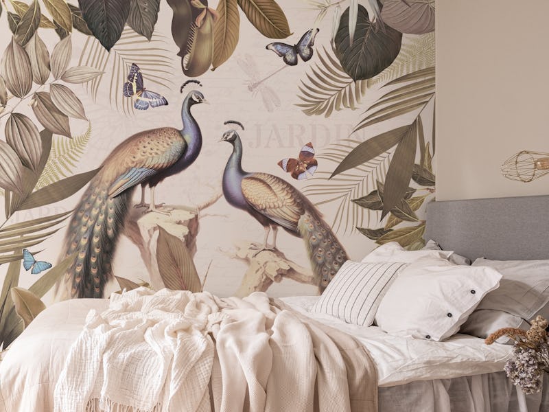 Vintage Exotic Peacocks Jungle I