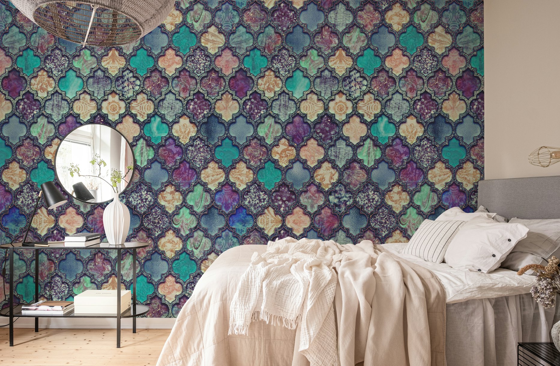 purple wallpaper pattern for room