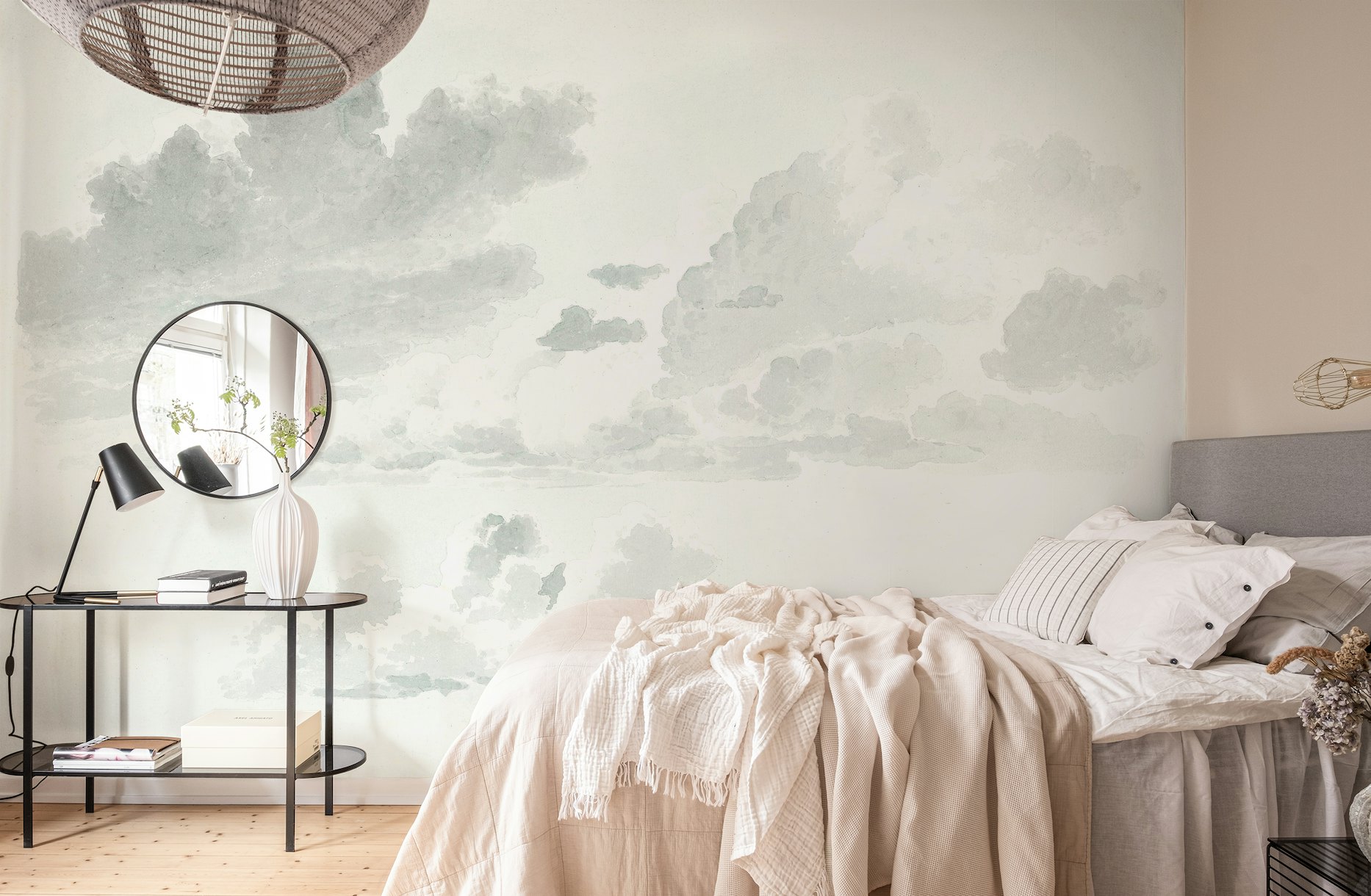 Vintage Clouds Wallpaper - Watercolor Art Depicting Soothing Blues, Pinks, and Purples