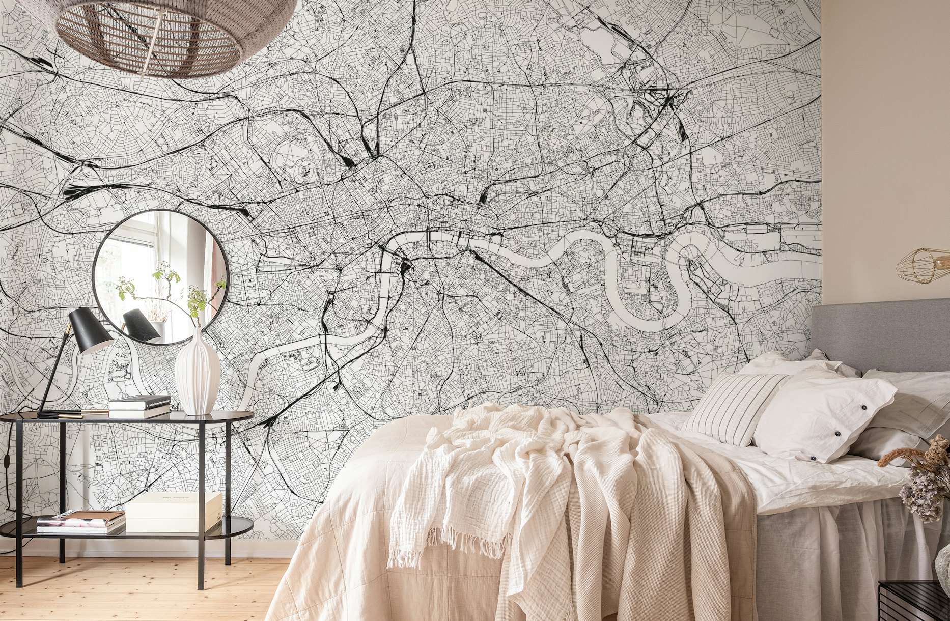 London Map White behang