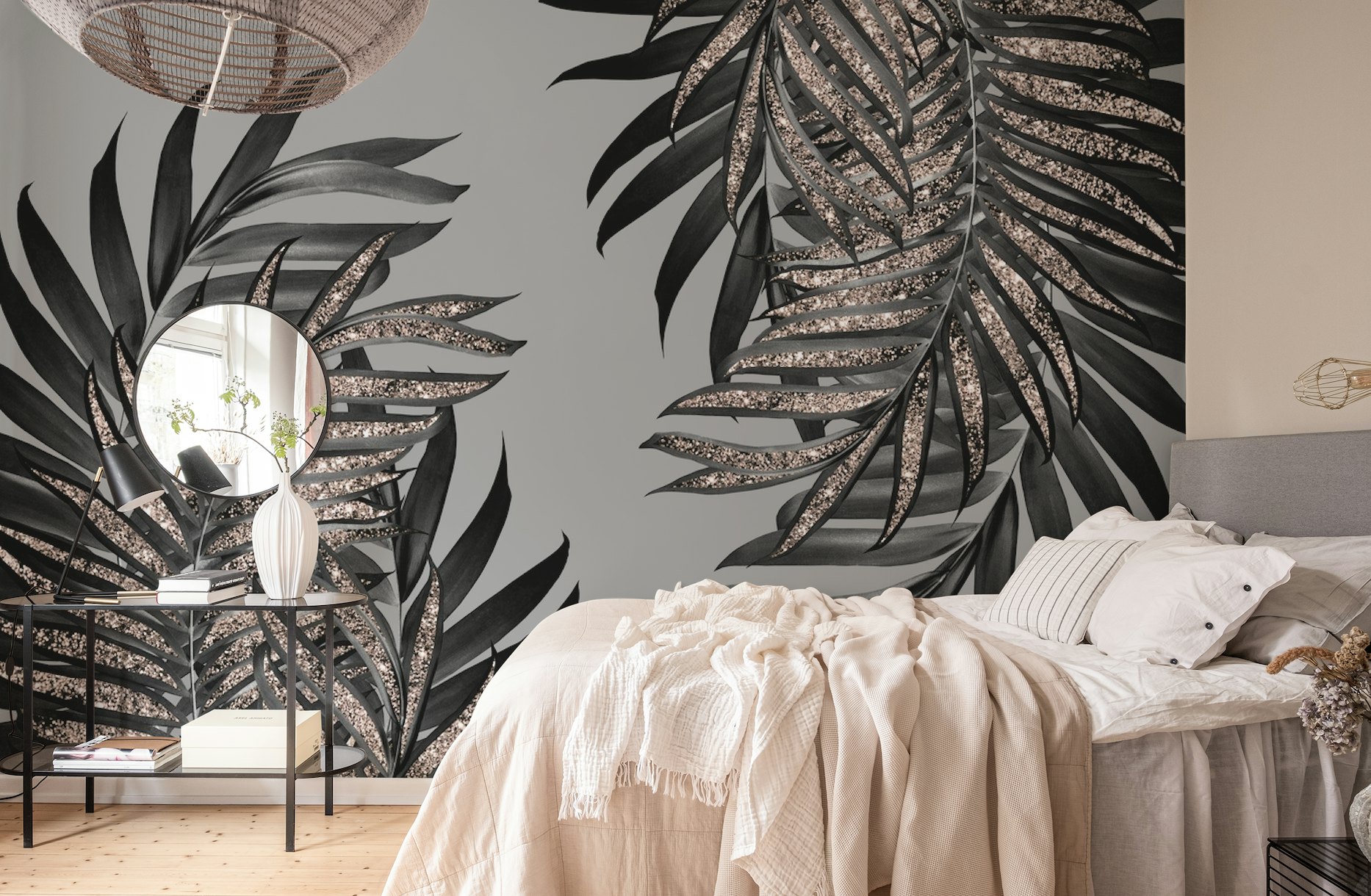 Palm Leaves with Glitter 5 wallpaper