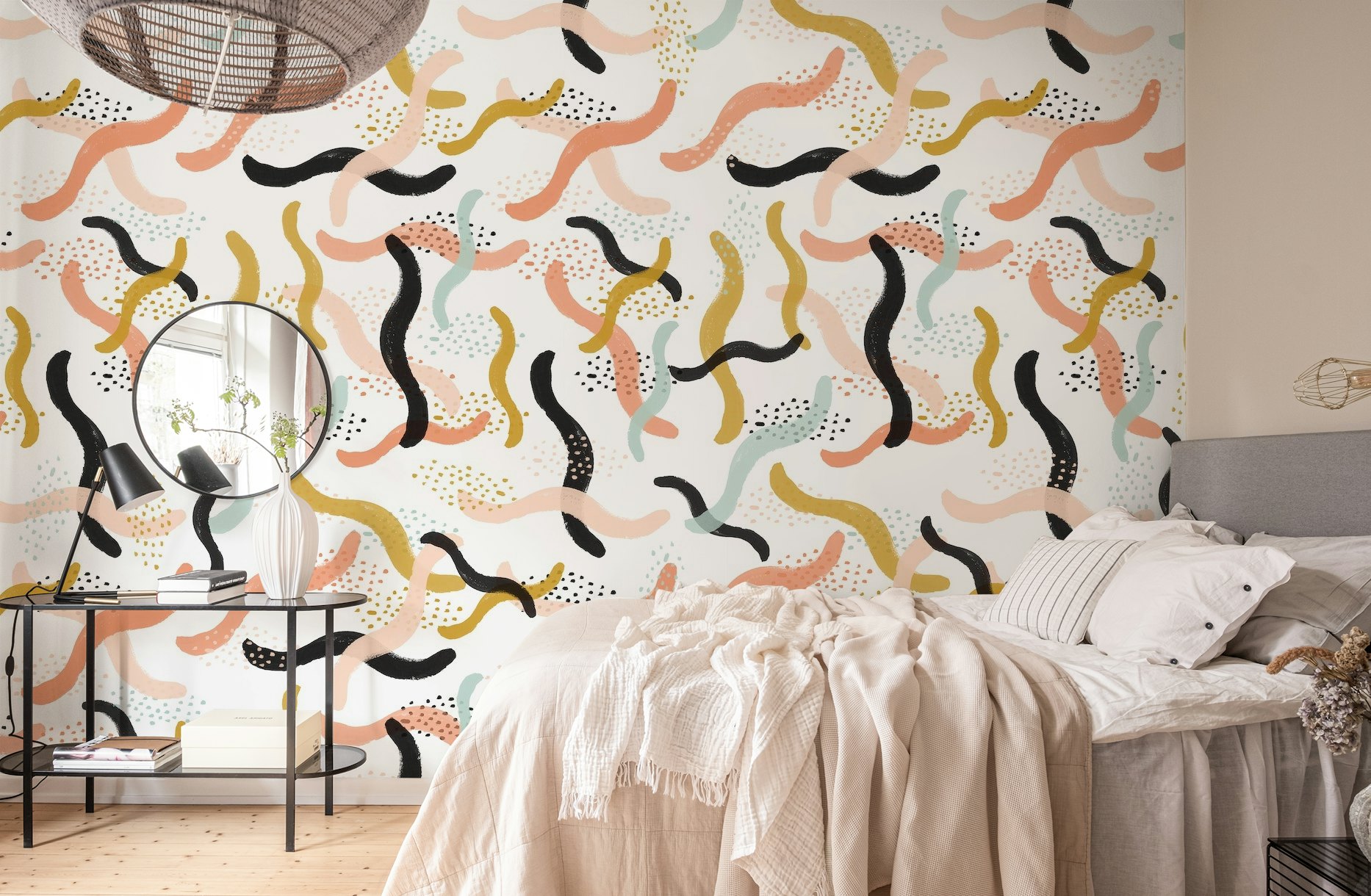 Scandinavian art wall decor wallpaper