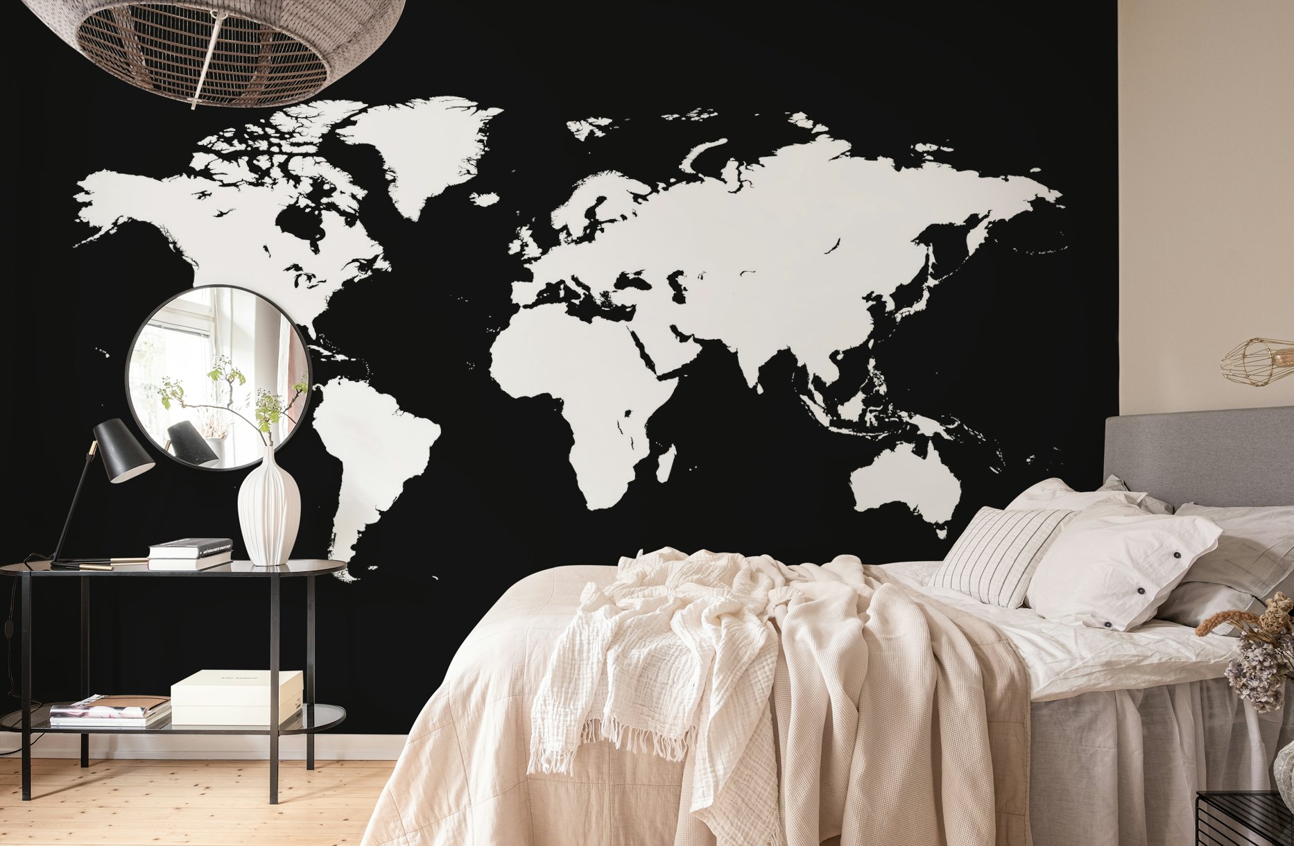 World map white tapet