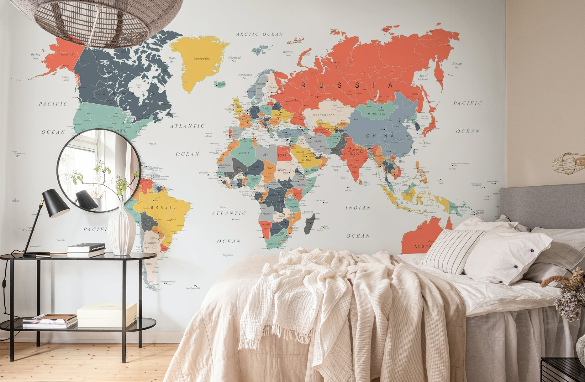 World Map in Happy Colors tapet