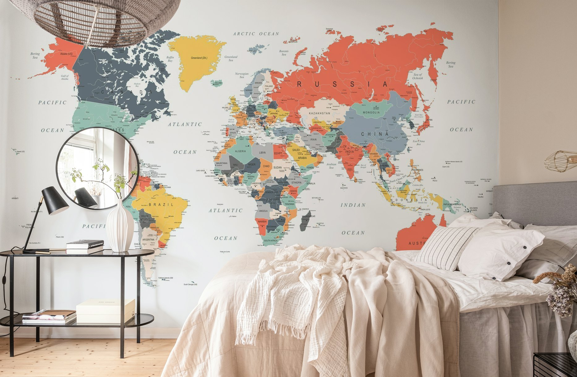World Map in Happy Colors tapet