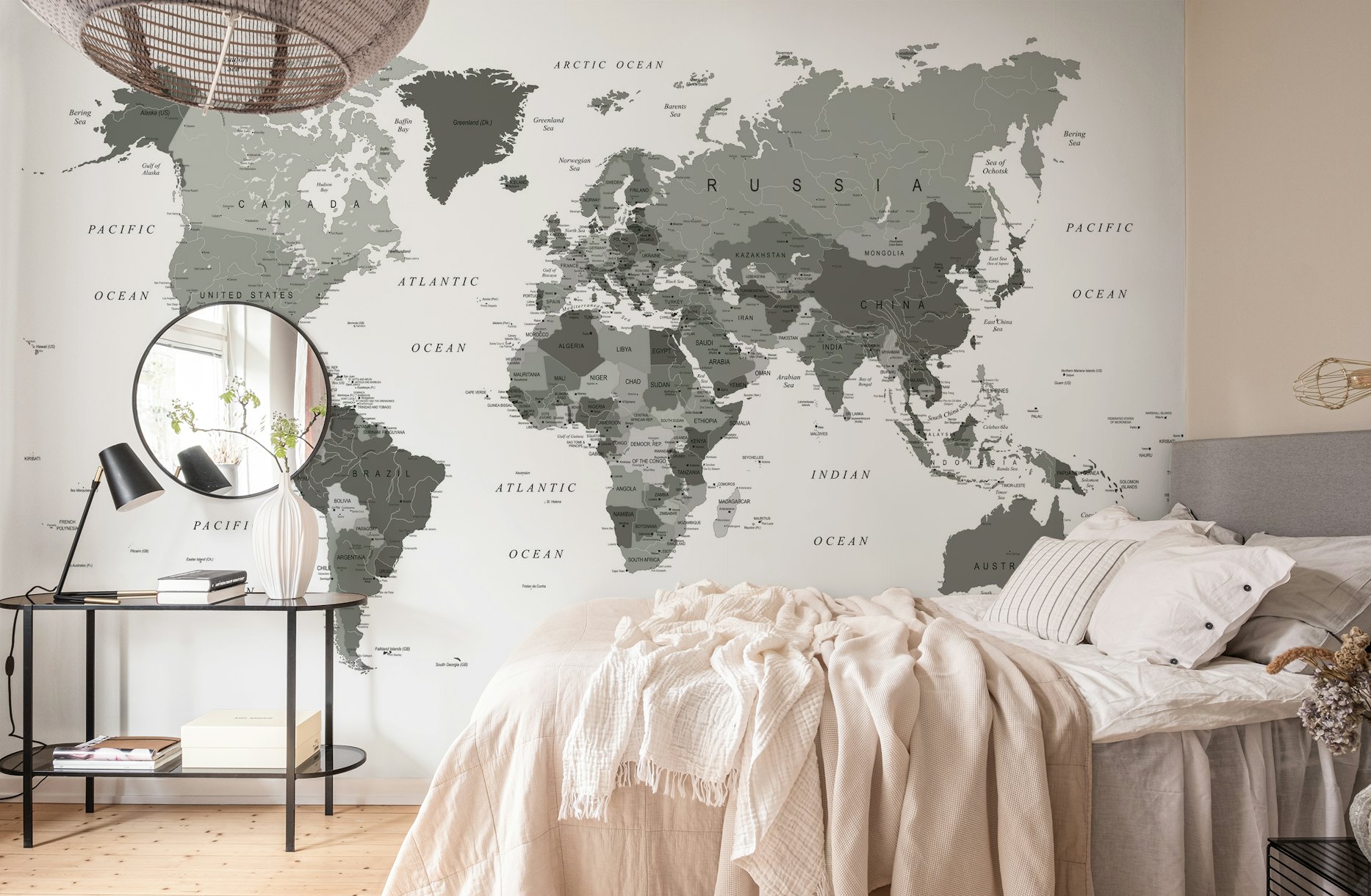 Monochrome World Map wallpaper