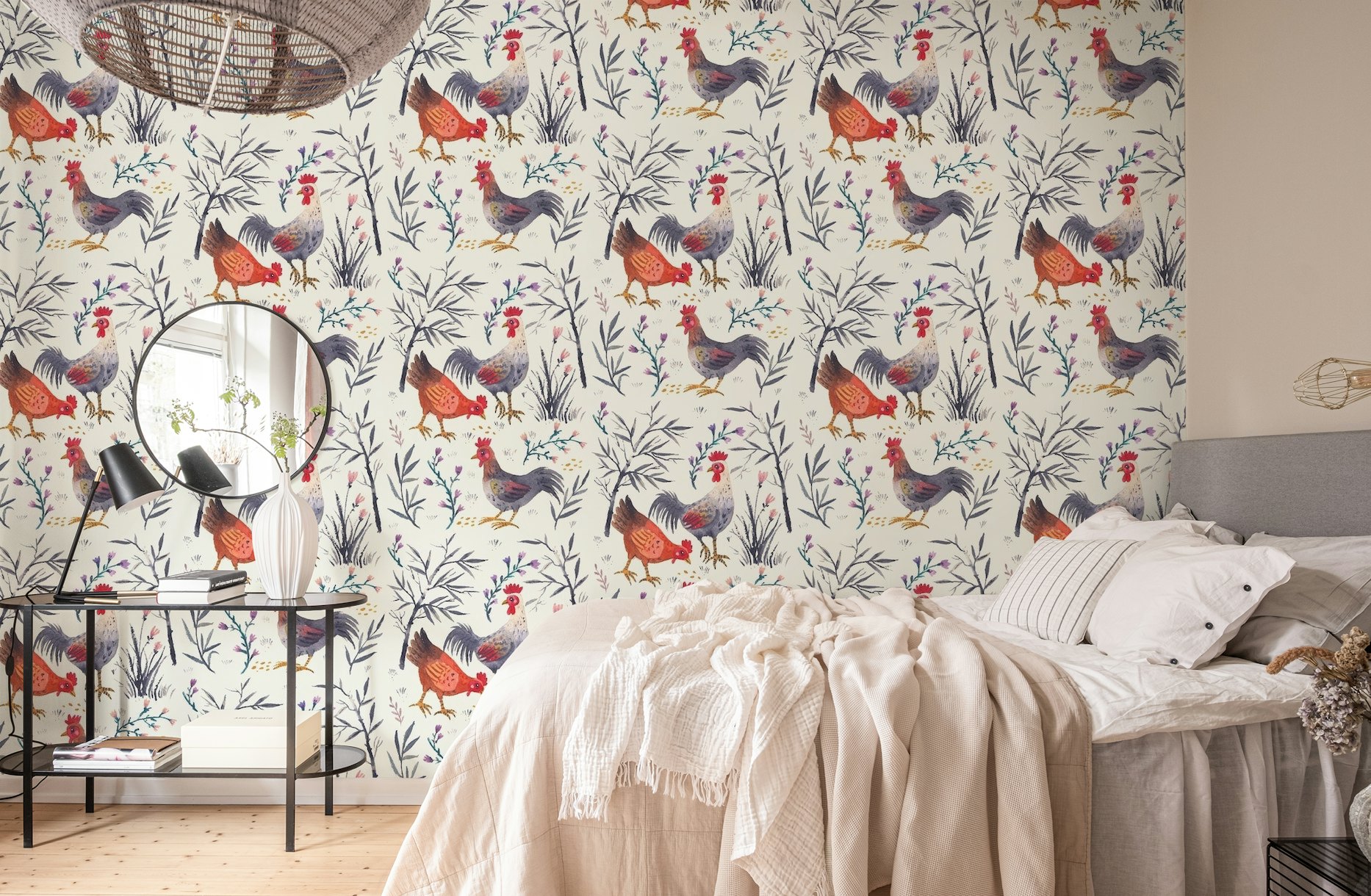 Chickens with Bamboo wallpaper