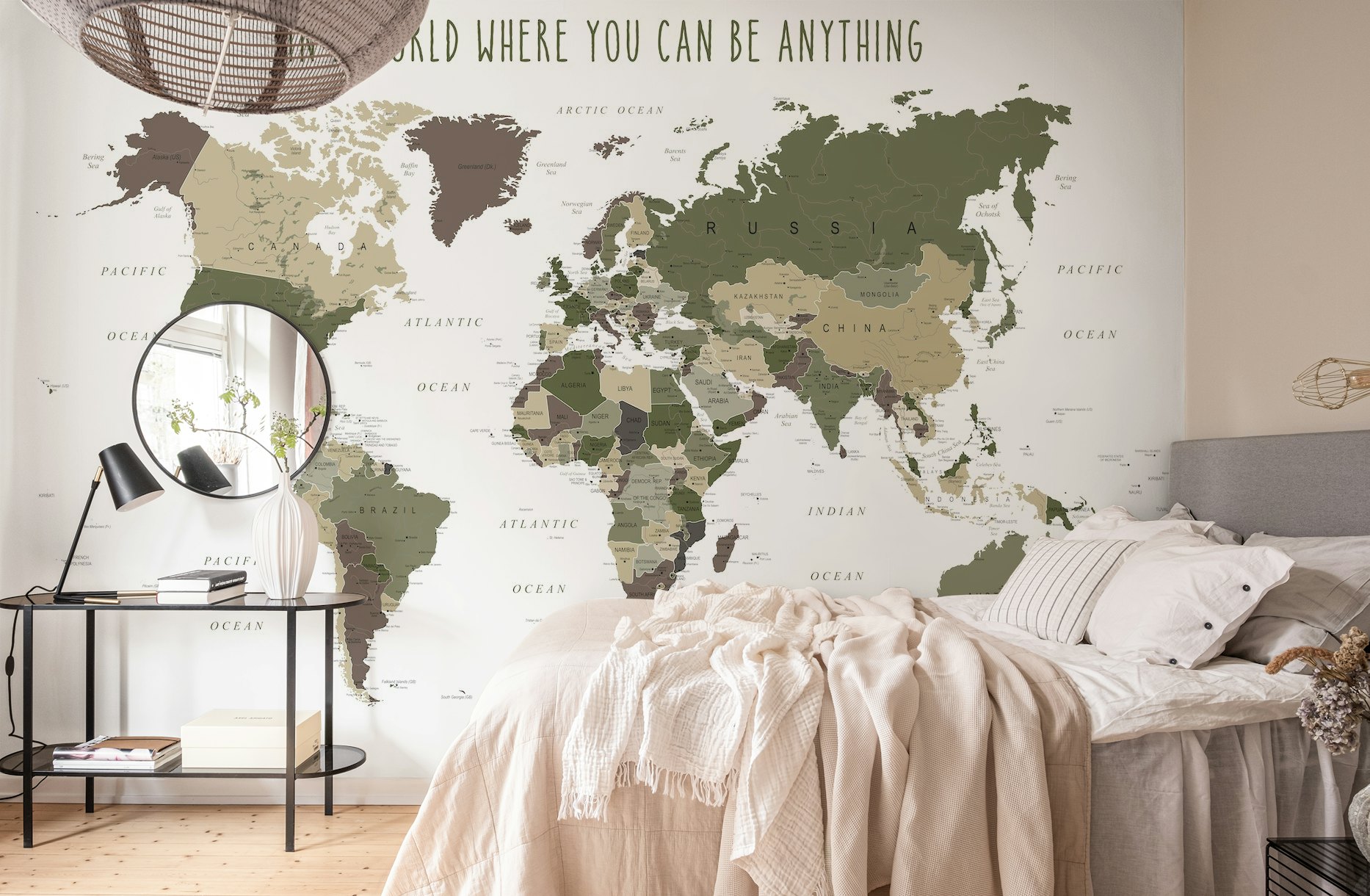 Be Kind World Map papel pintado