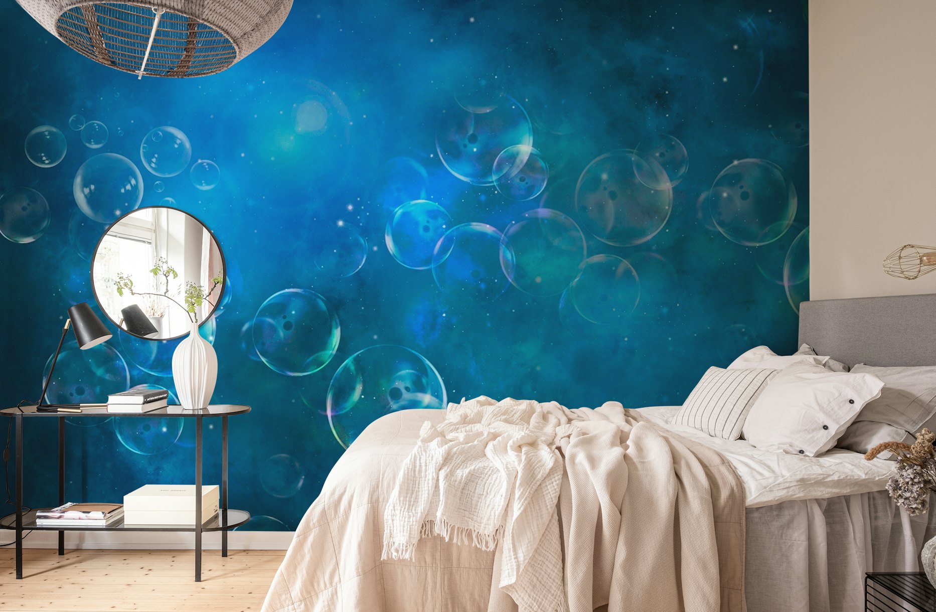 Blue Space Bubbles wallpaper