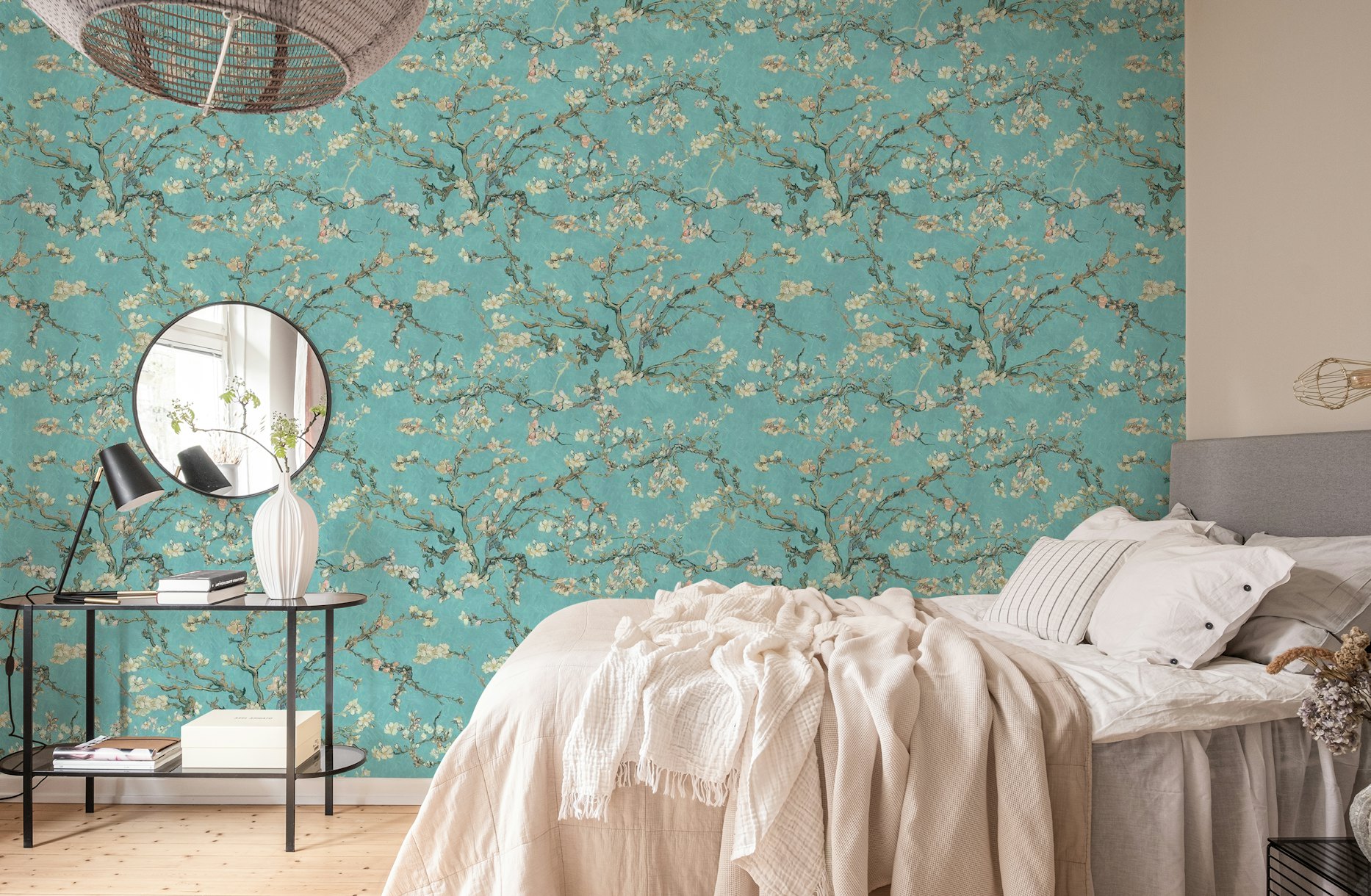 Van Gogh Almond Blossom robin wallpaper