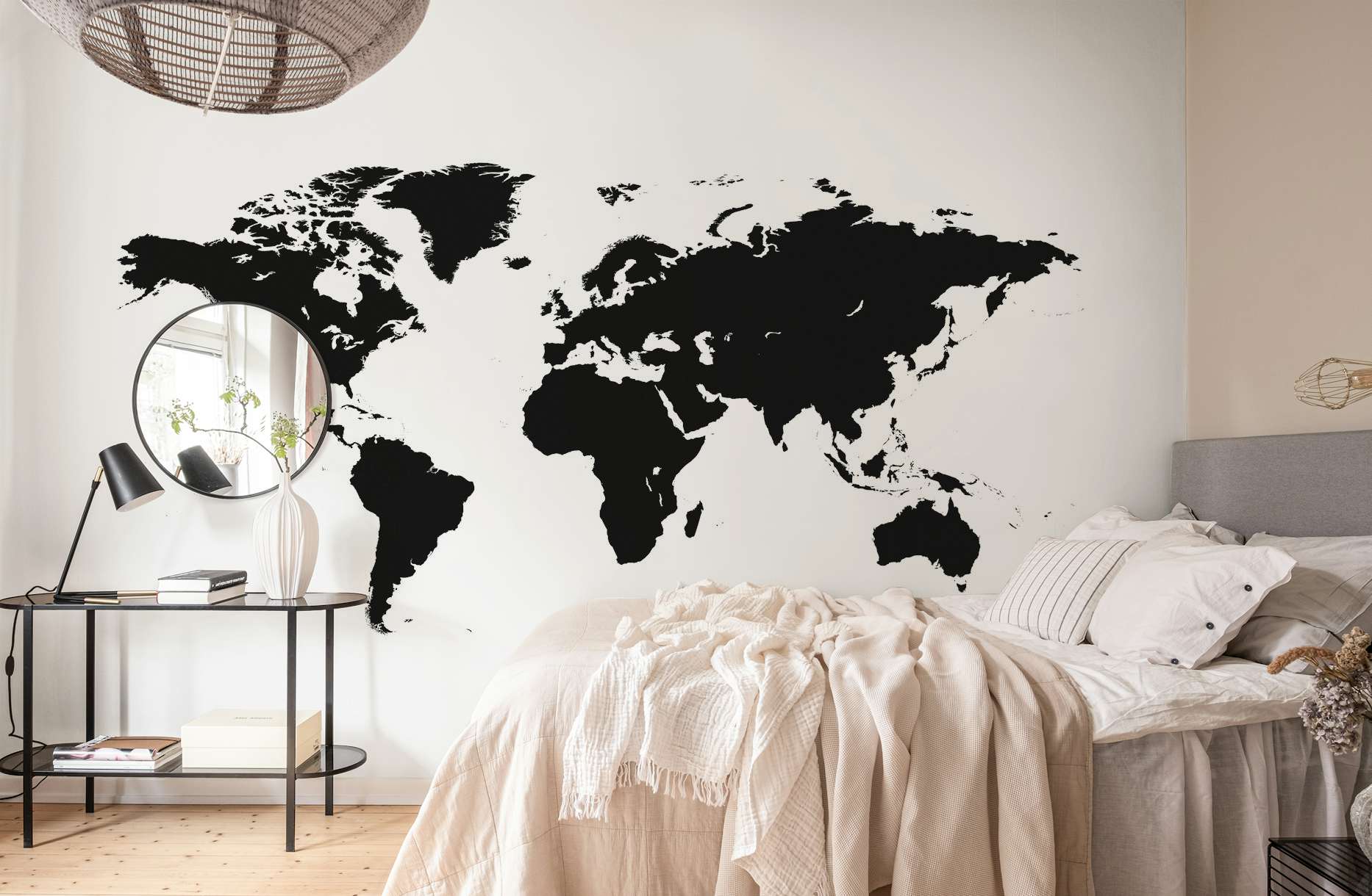World map black wallpaper