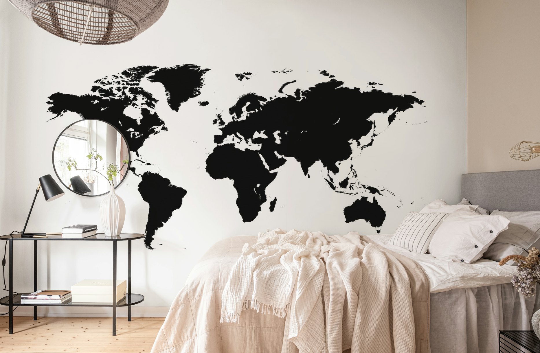 World map black tapet