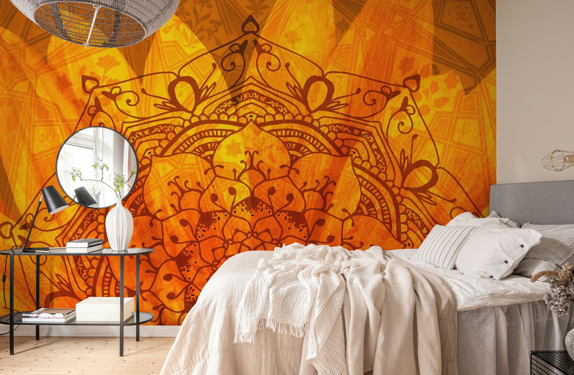 Orange Buddha Mandala wallpaper