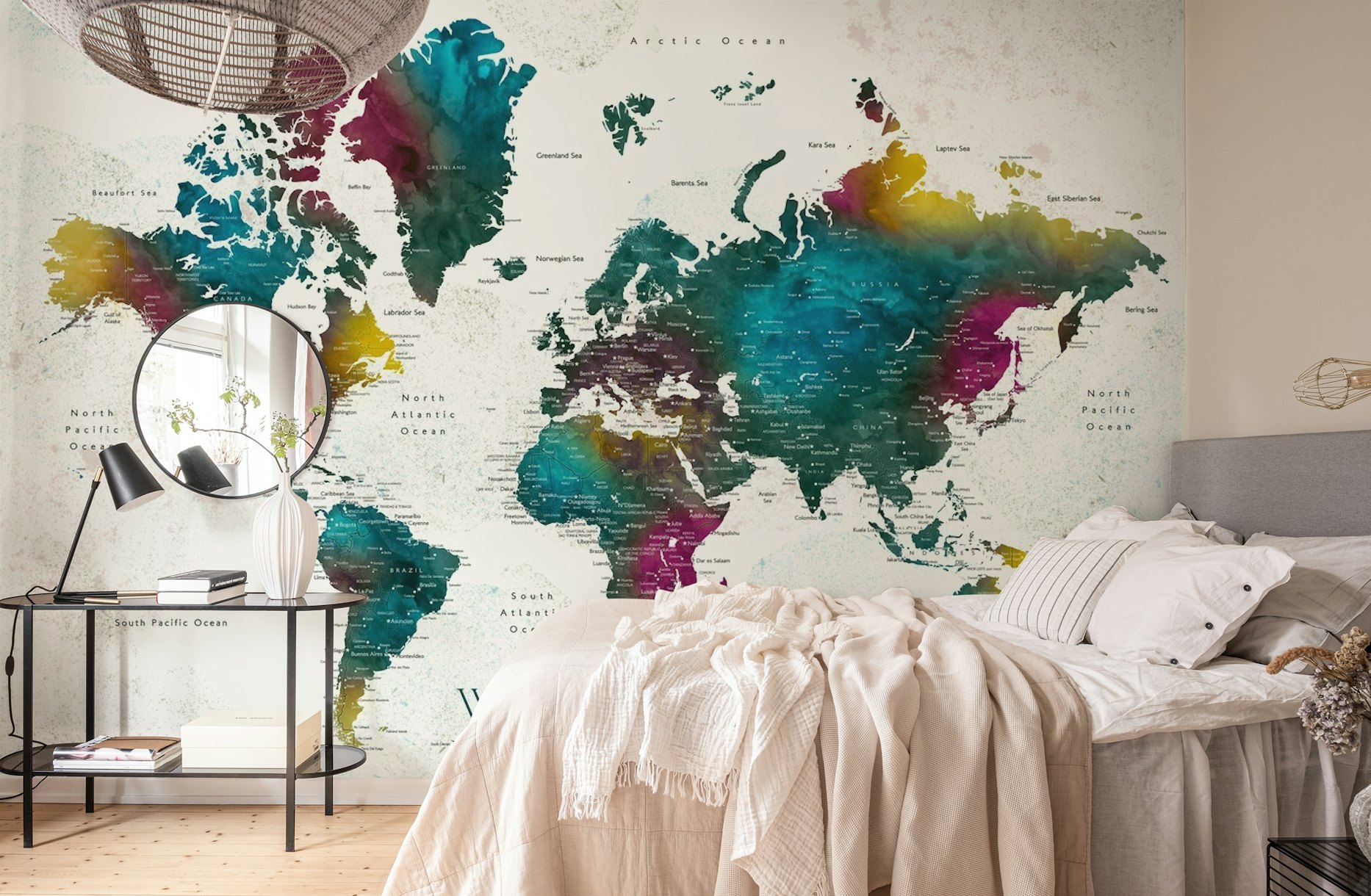 Wanderlust Charleena world map wallpaper