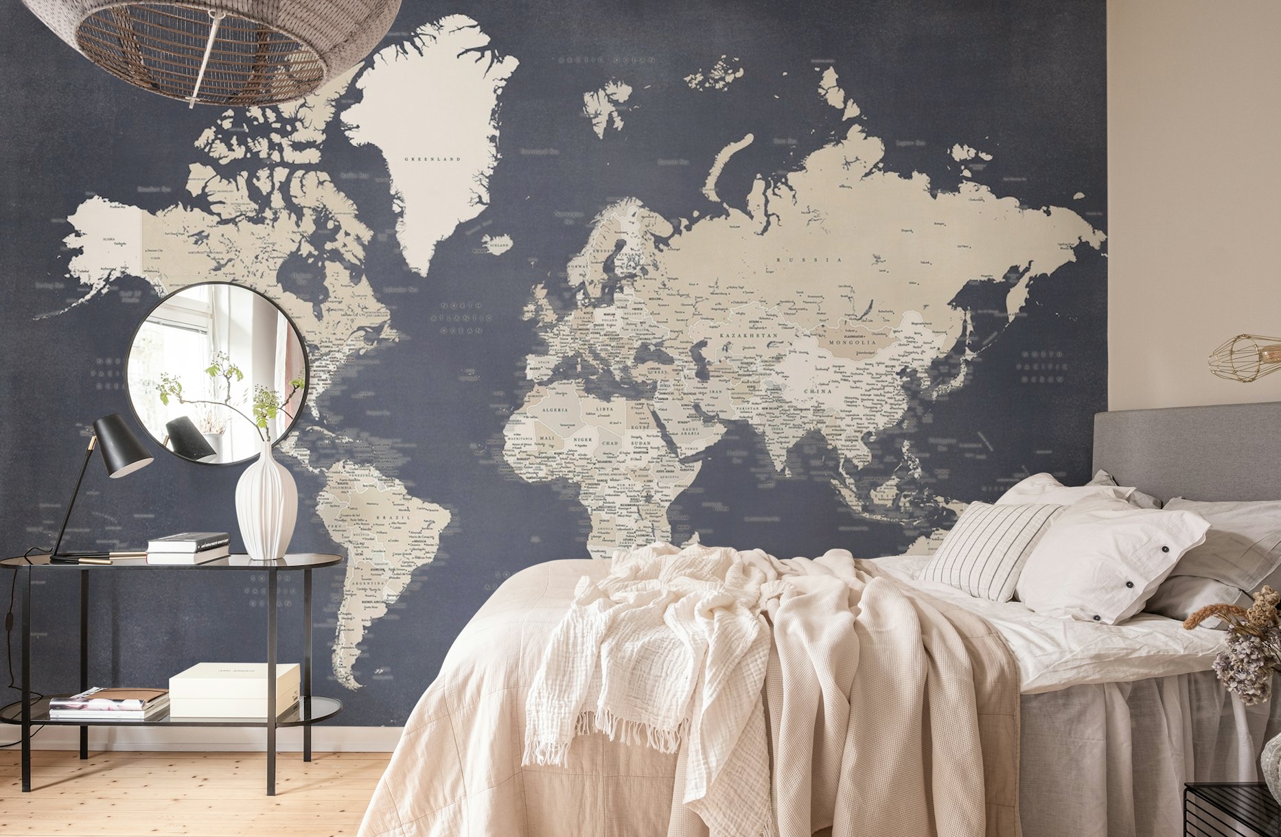 Detailed world map Glyn wallpaper