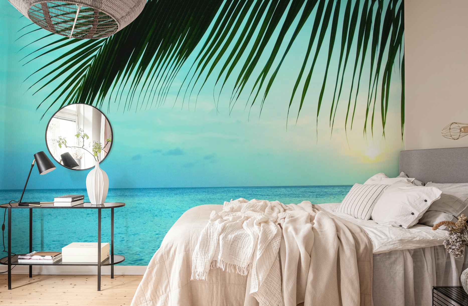 Caribbean Sunset Ocean Palm 2 tapet