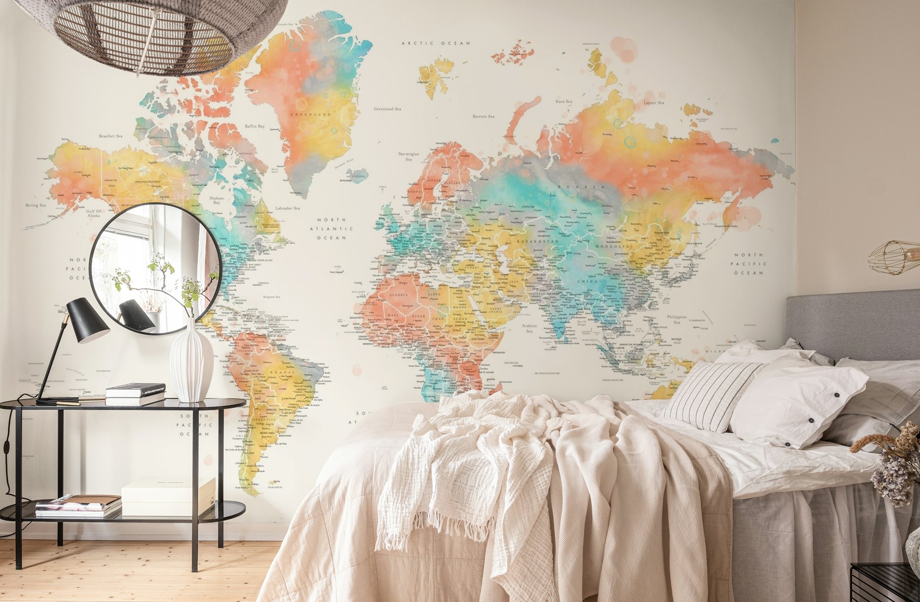 Detailed world map Fifi wallpaper