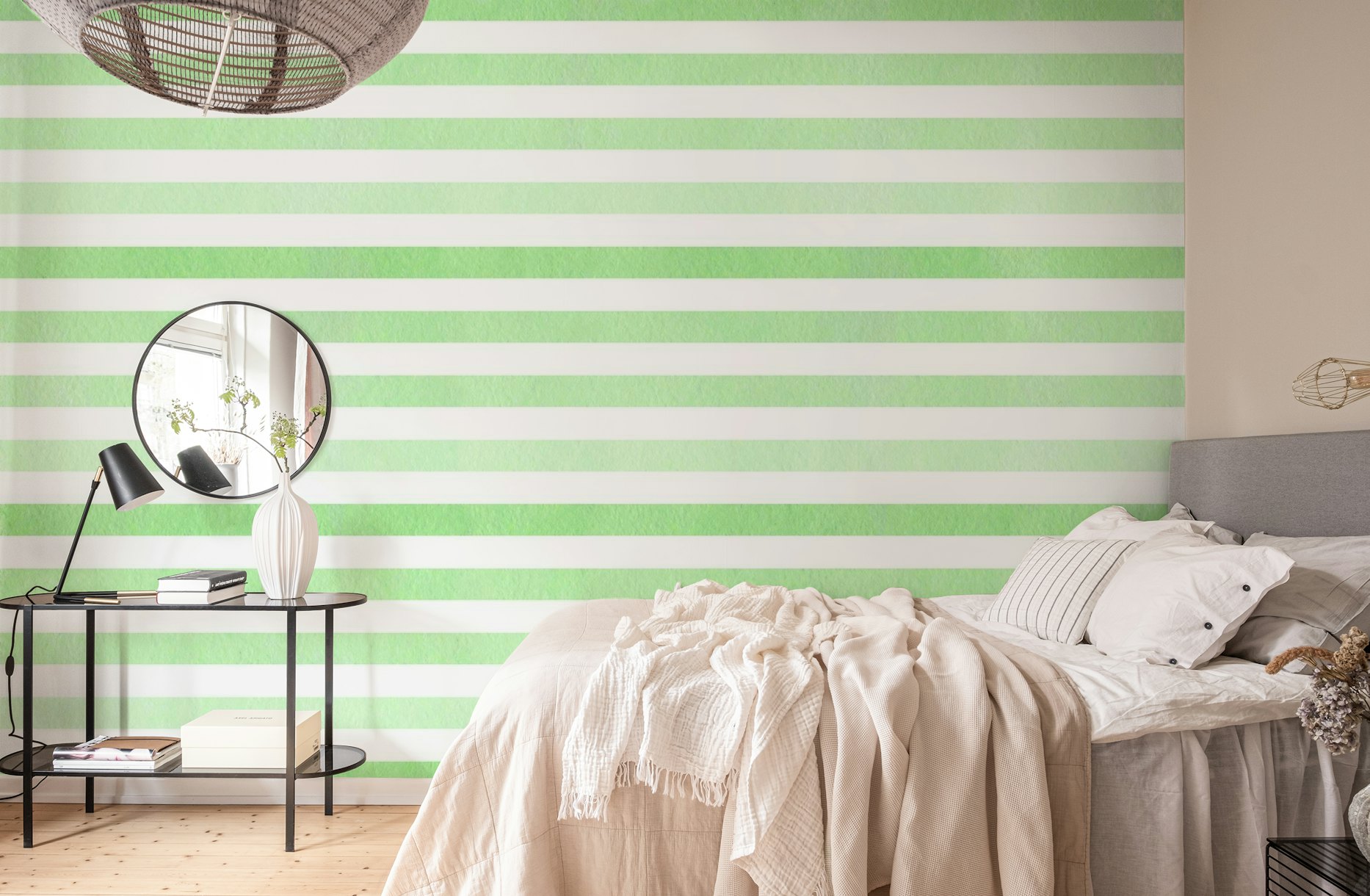 Mint Green Striped Wallpaper - Buy Online at Happywall
